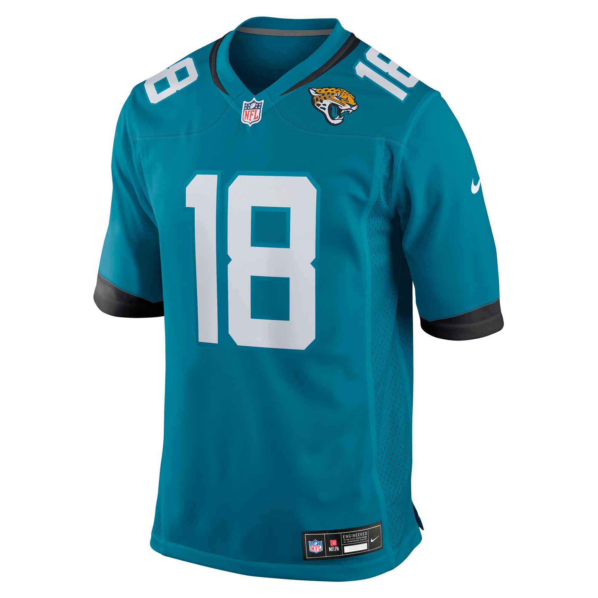 Alternative view of Men's Jacksonville Jaguars John Wolford Teal Team Game Jersey JS2508 nicesnker