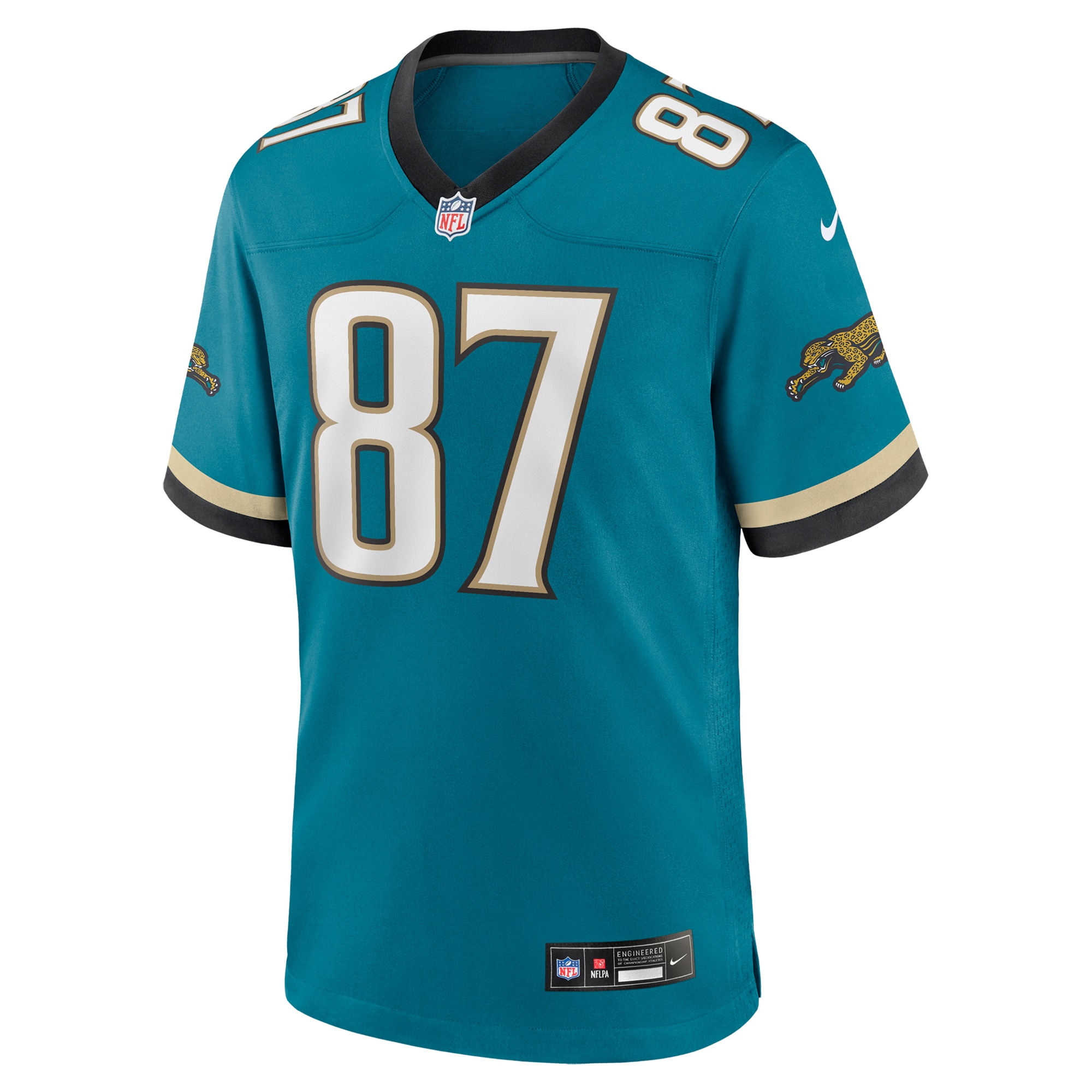 Alternative view of Men's Jacksonville Jaguars Keenan McCardell Teal Prowler Throwback Retired Player Game Jersey JS9191 nicesnker