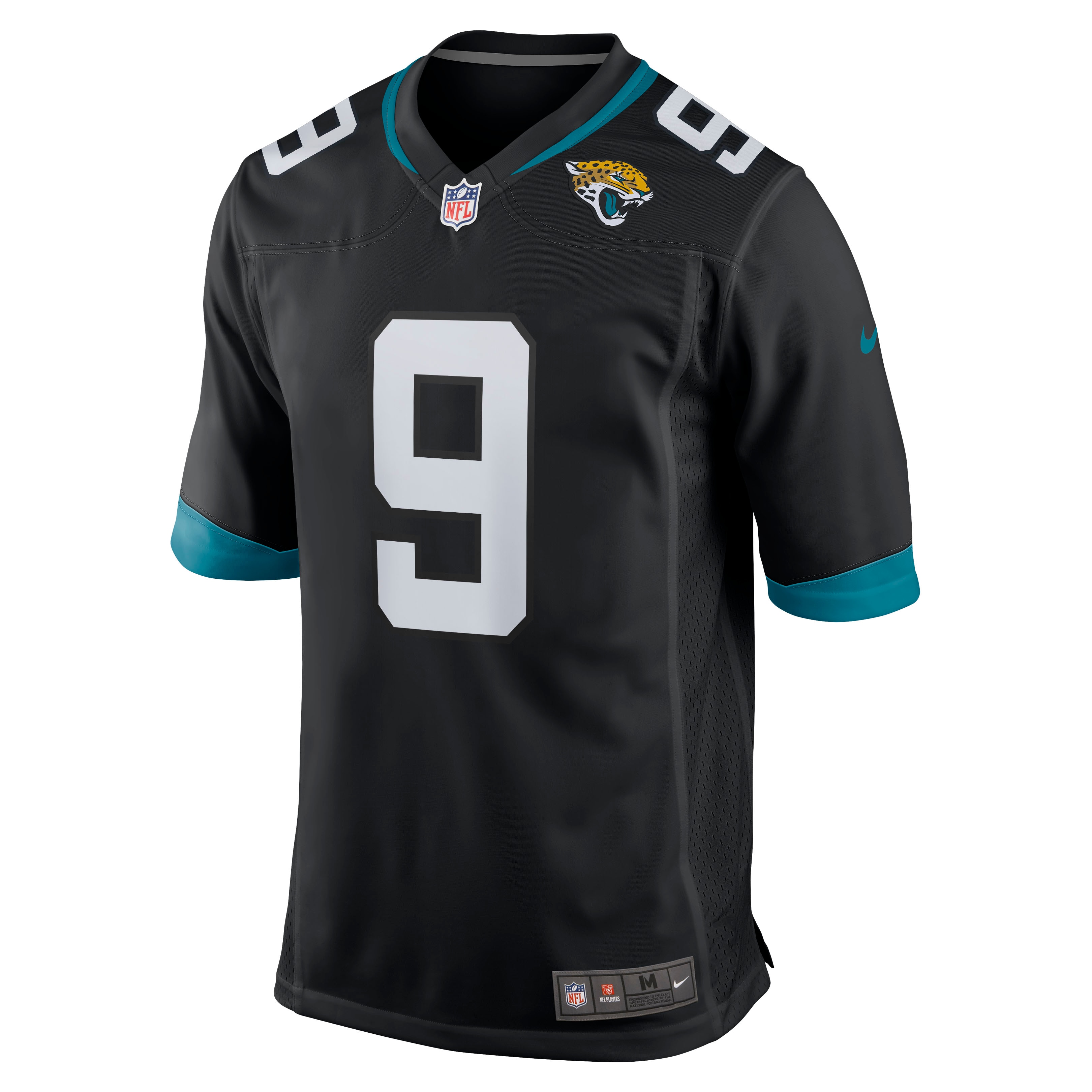 Alternative view of Men's Jacksonville Jaguars Logan Cooke Black Game Jersey JS4553 nicesnker