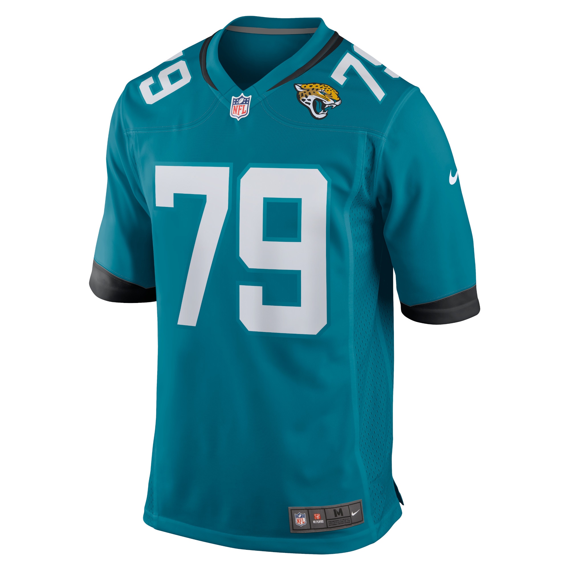 Alternative view of Men's Jacksonville Jaguars Luke Fortner Teal Game Jersey JS4883 nicesnker