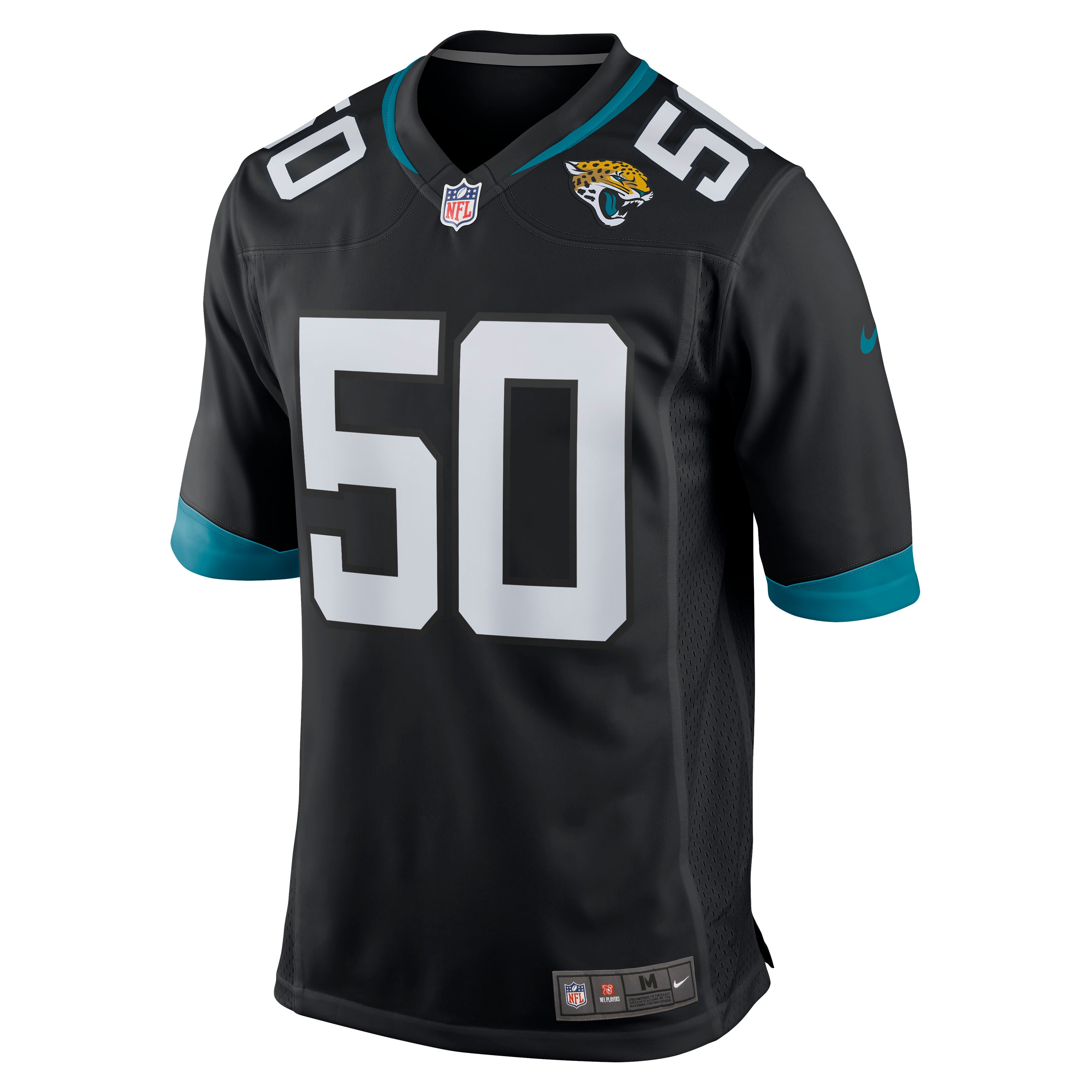 Alternative view of Men's Jacksonville Jaguars Shaquille Quarterman Black Game Jersey JS4096 nicesnker