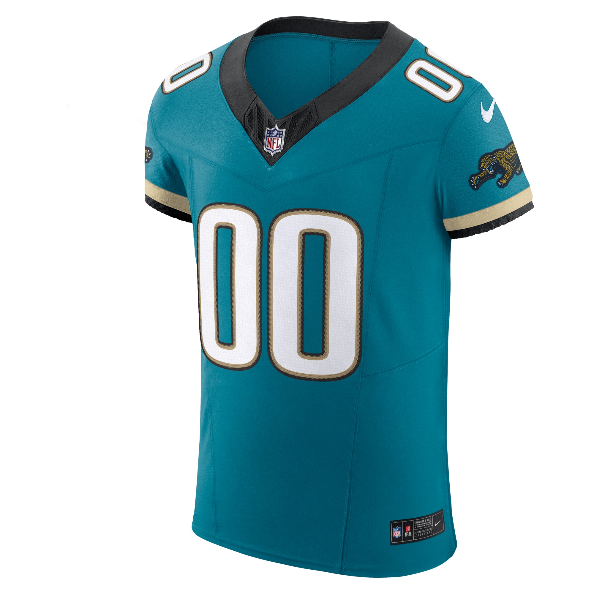 Alternative view of Men's Jacksonville Jaguars Teal Alternate Vapor F.U.S.E. Elite Custom Jersey JS7116 nicesnker