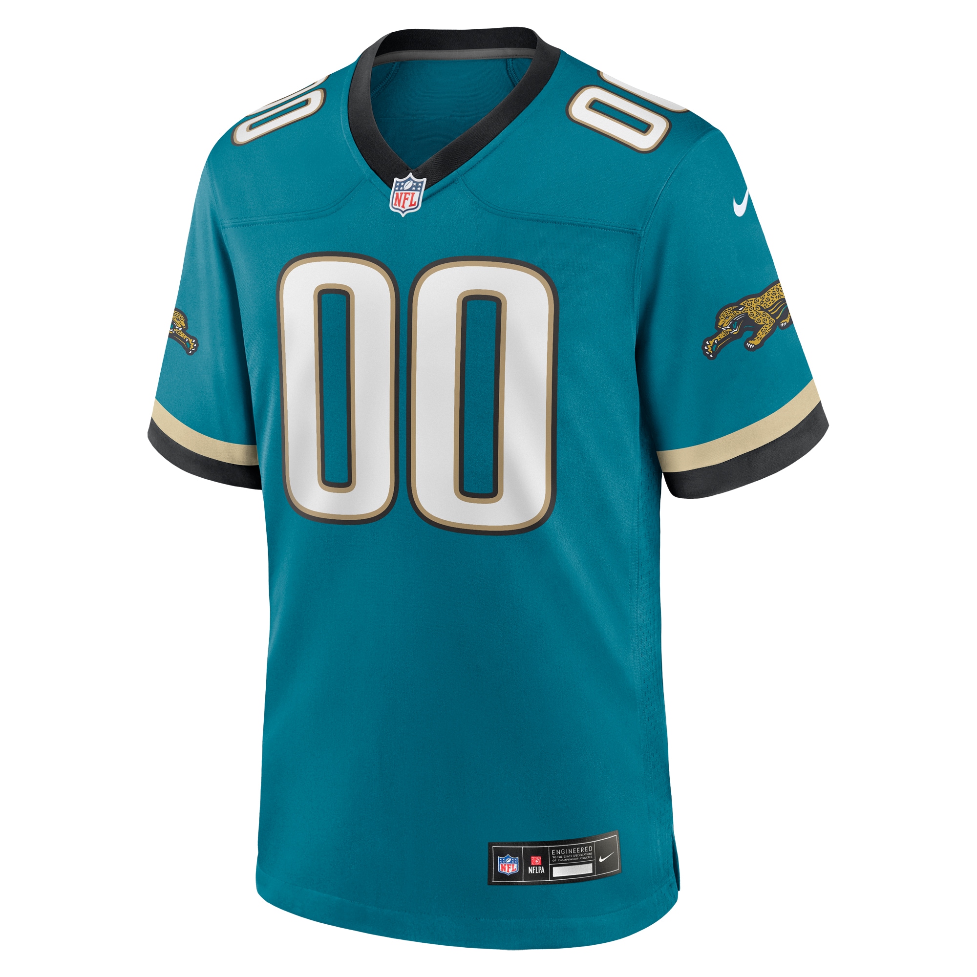Alternative view of Men's Jacksonville Jaguars Teal Prowler Throwback Custom Game Jersey JS5798 nicesnker