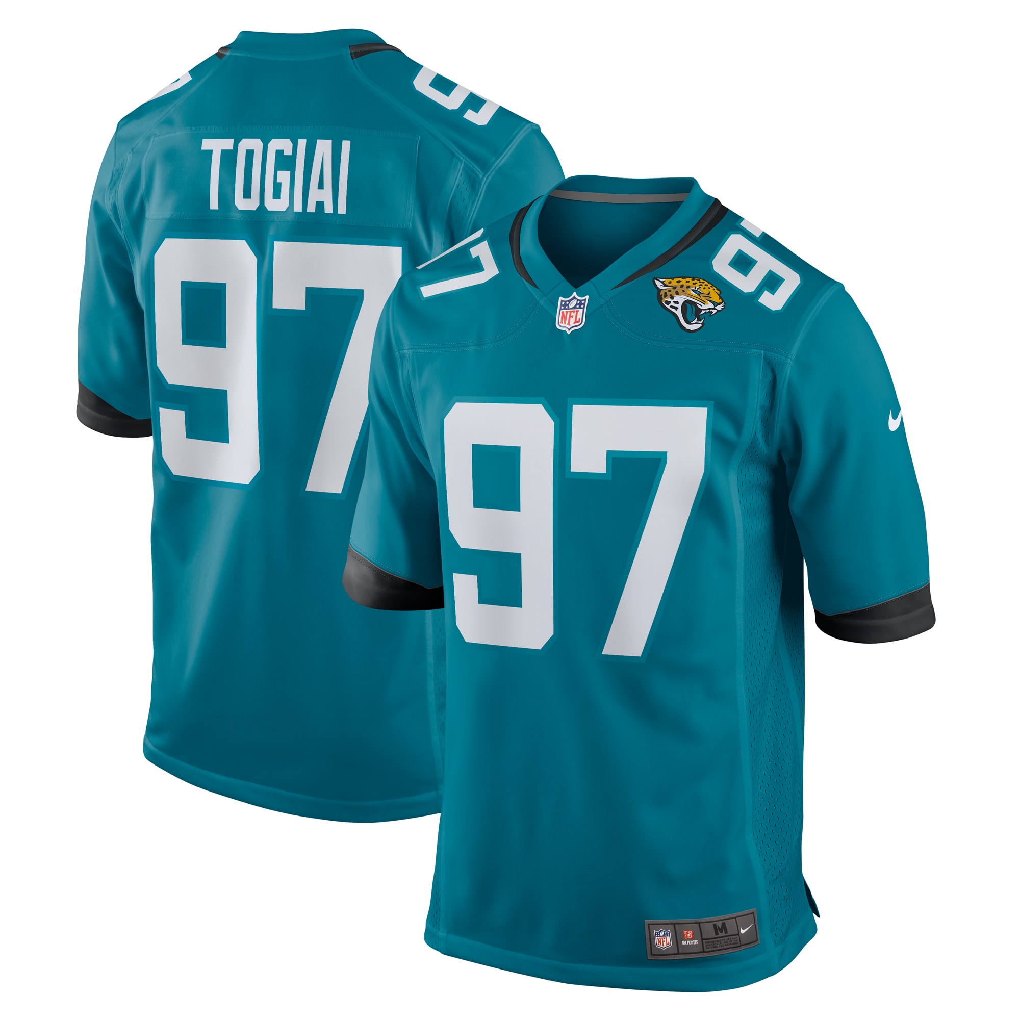Men's Jacksonville Jaguars Tommy Togiai Teal Team Game Jersey JS1332 nicesnker