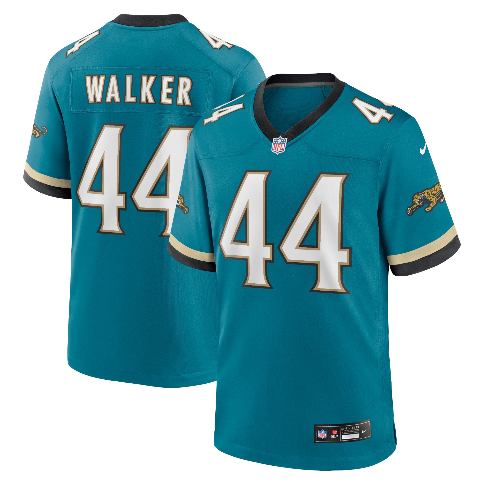 Men's Jacksonville Jaguars Travon Walker Teal Prowler Throwback Player Game Jersey JS8610 nicesnker