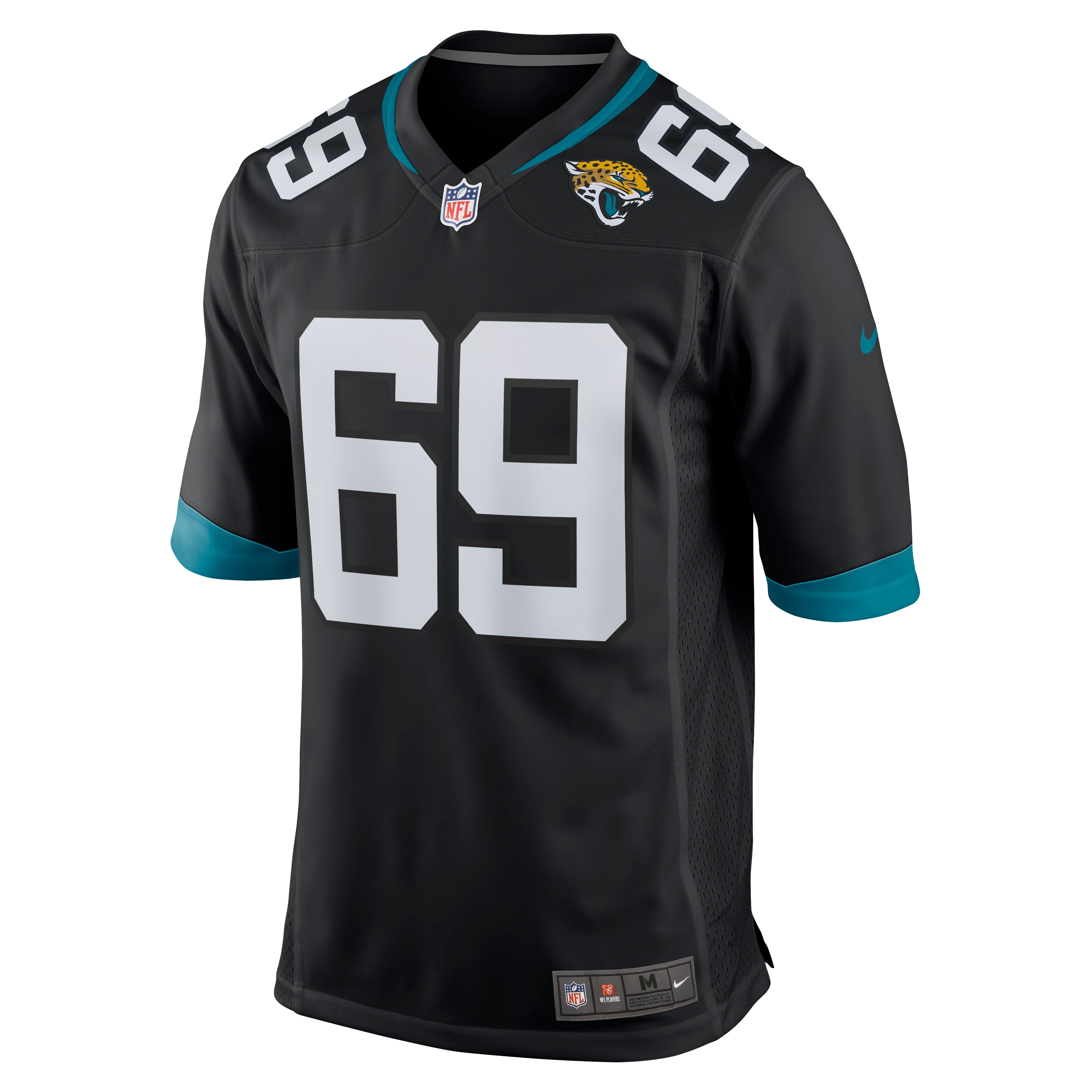 Alternative view of Men's Jacksonville Jaguars Tyler Shatley Black Game Jersey JS6860 nicesnker