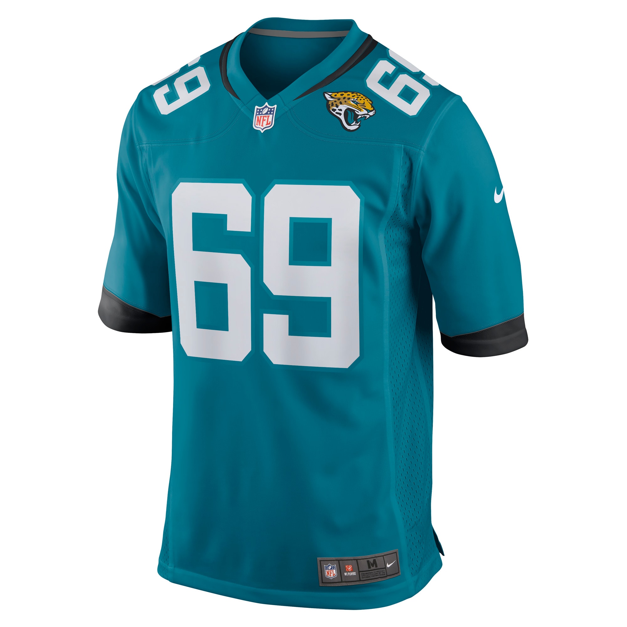Alternative view of Men's Jacksonville Jaguars Tyler Shatley Teal Game Jersey JS2947 nicesnker