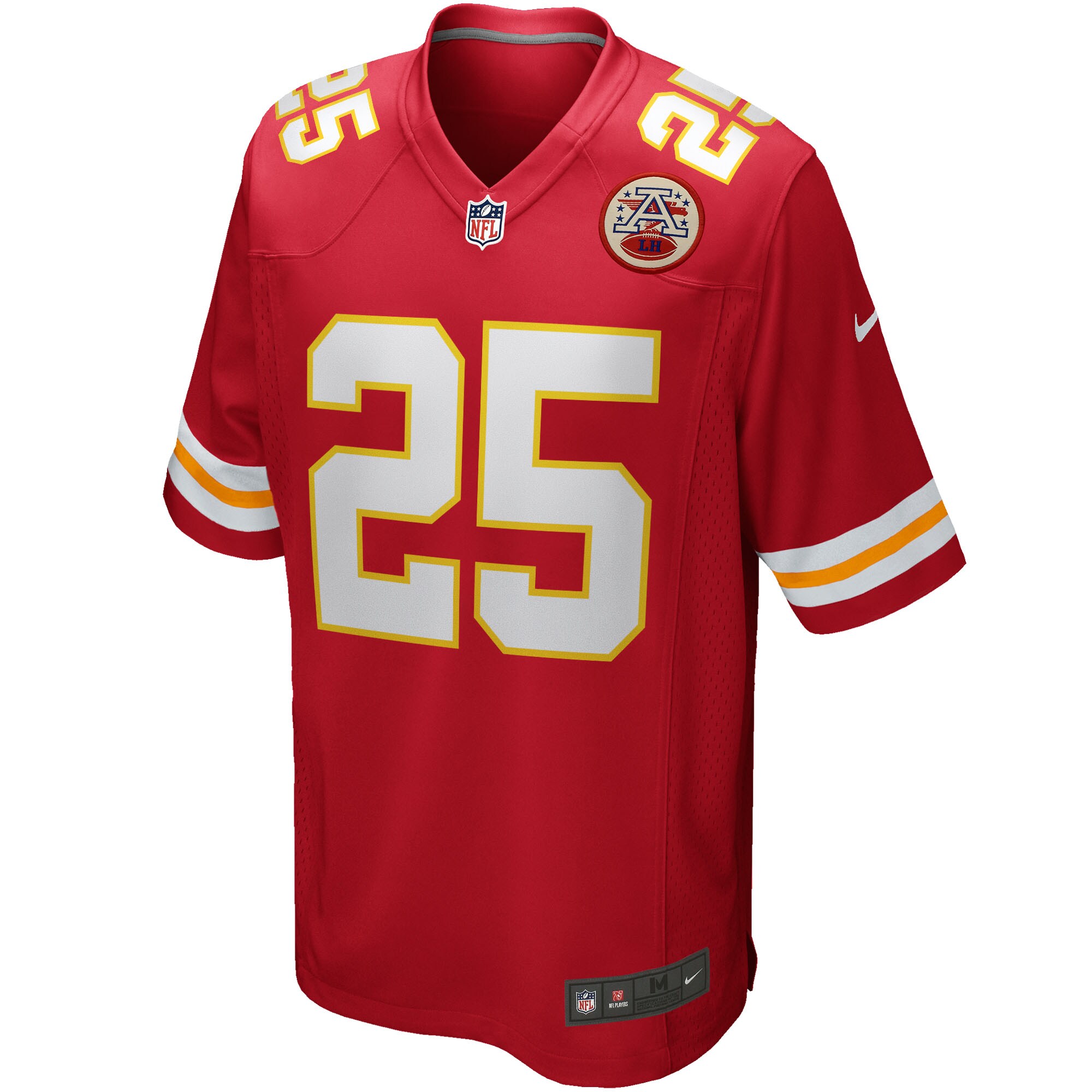 Alternative view of Men's Kansas City Chiefs Clyde Edwards-Helaire Red Player Game Jersey JS9674 nicesnker