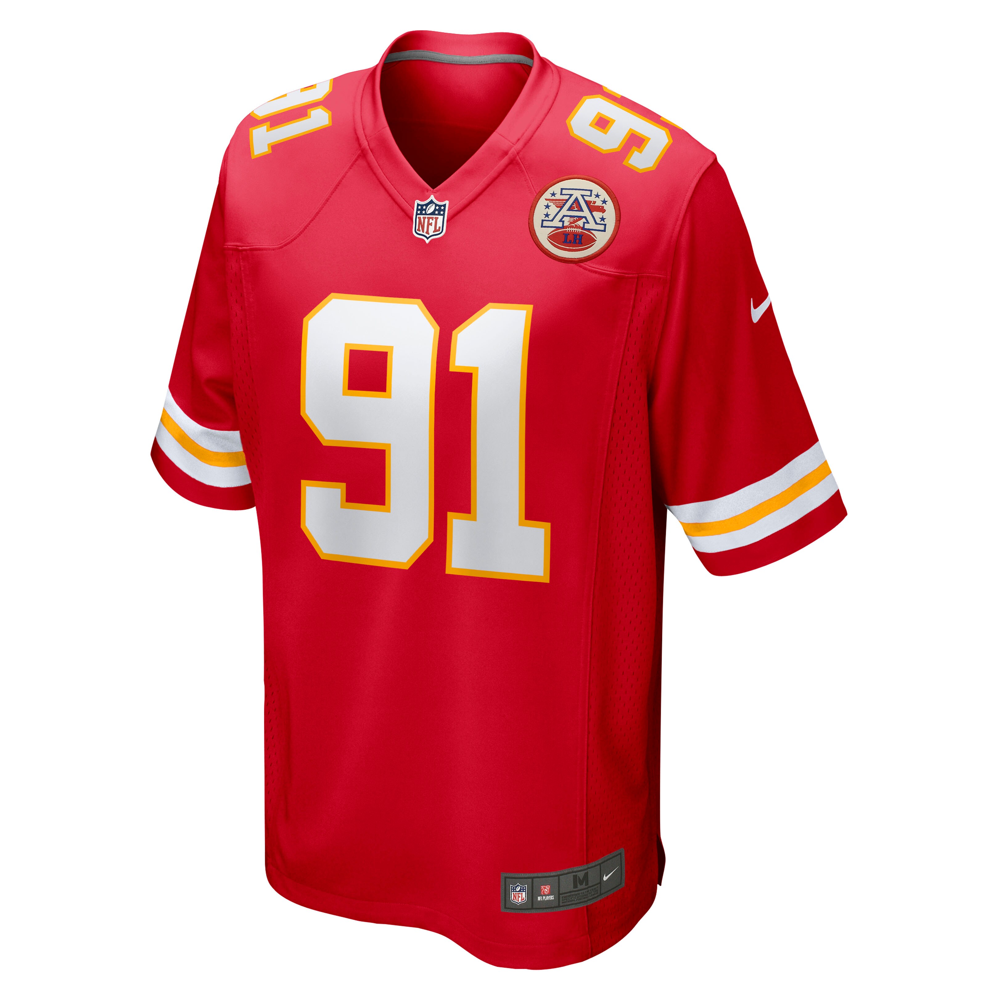 Alternative view of Men's Kansas City Chiefs Derrick Nnadi Red Game Jersey JS8670 nicesnker