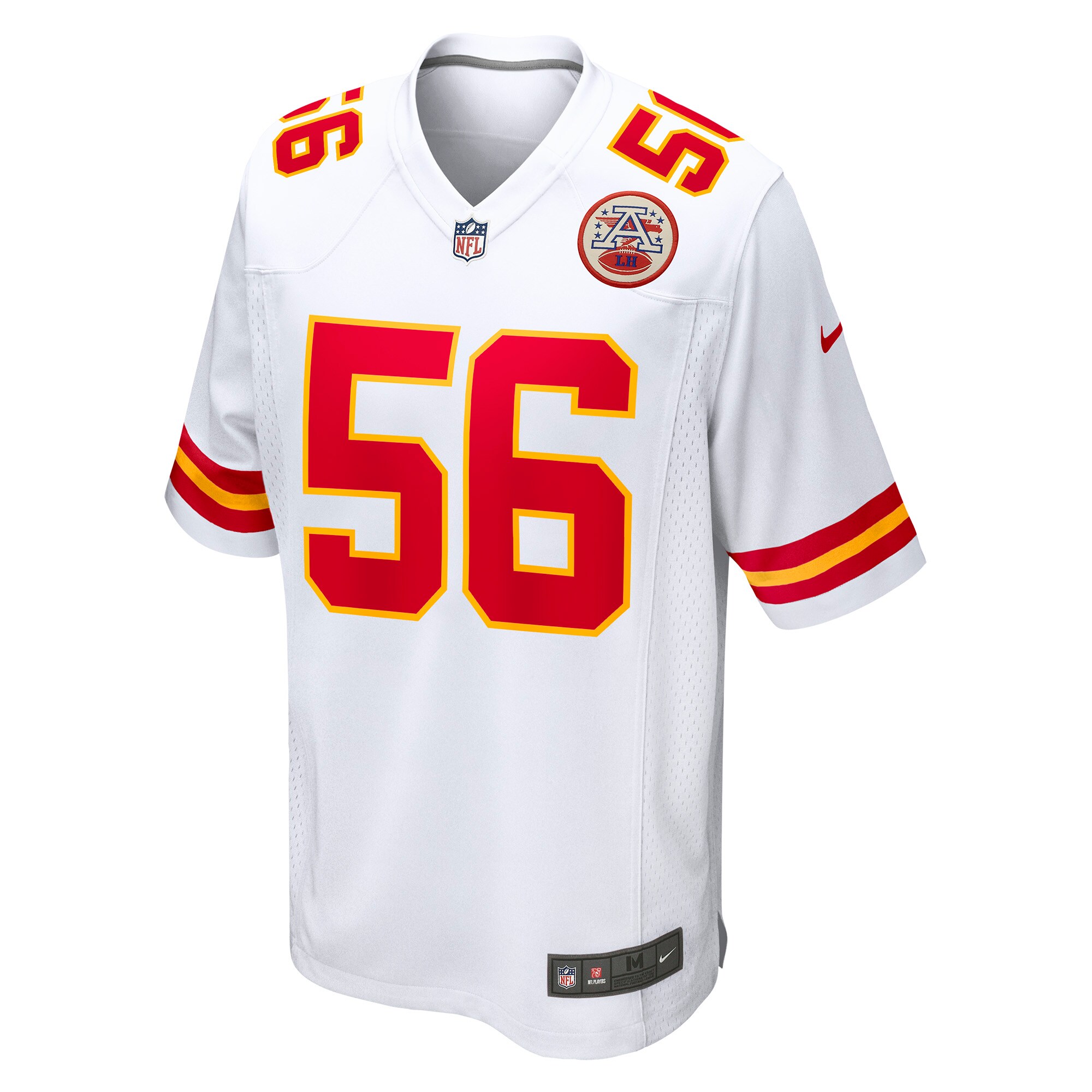 Alternative view of Men's Kansas City Chiefs George Karlaftis White Away Game Player Jersey JS2299 nicesnker