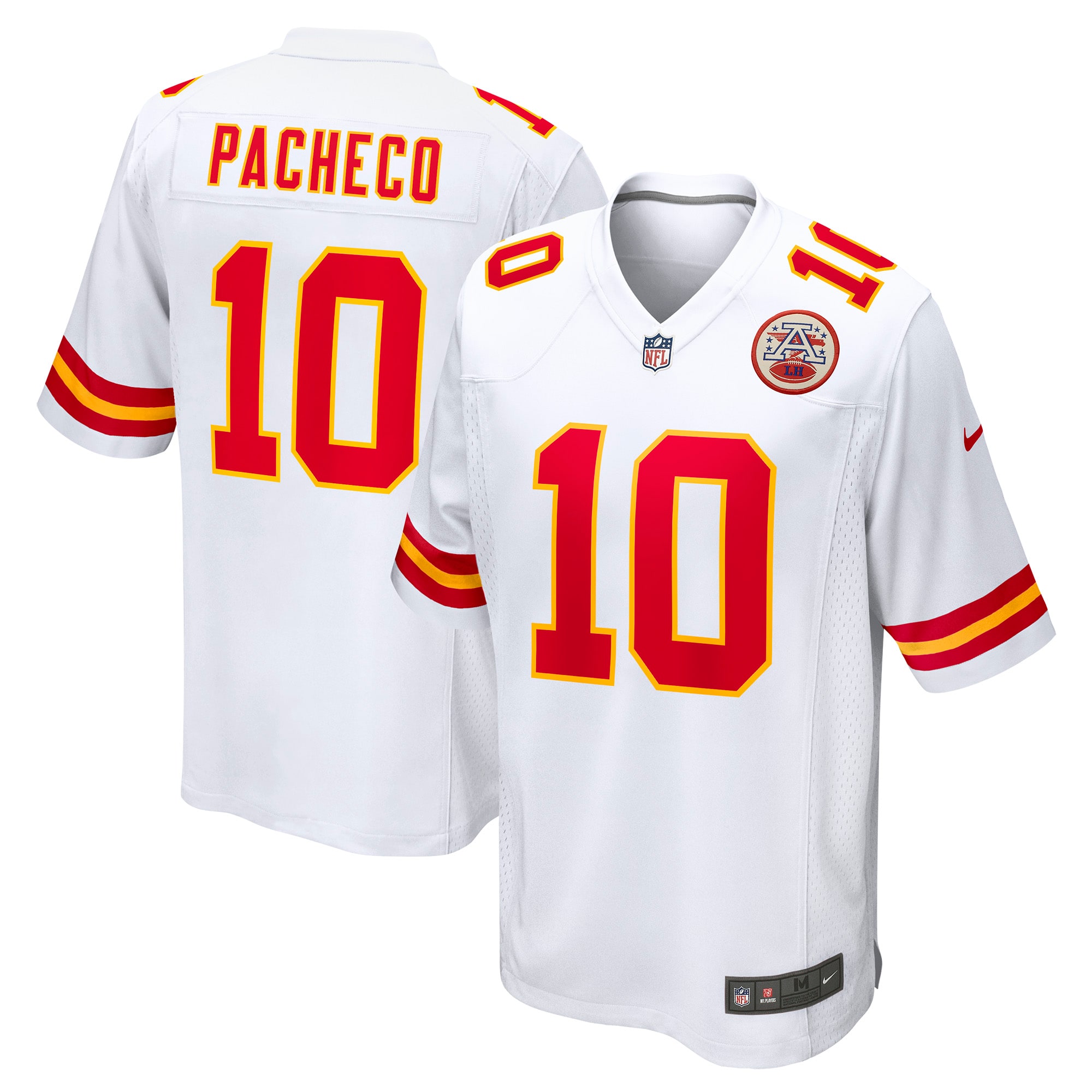 Men's Kansas City Chiefs Isiah Pacheco White Away Game Player Jersey JS3685 nicesnker