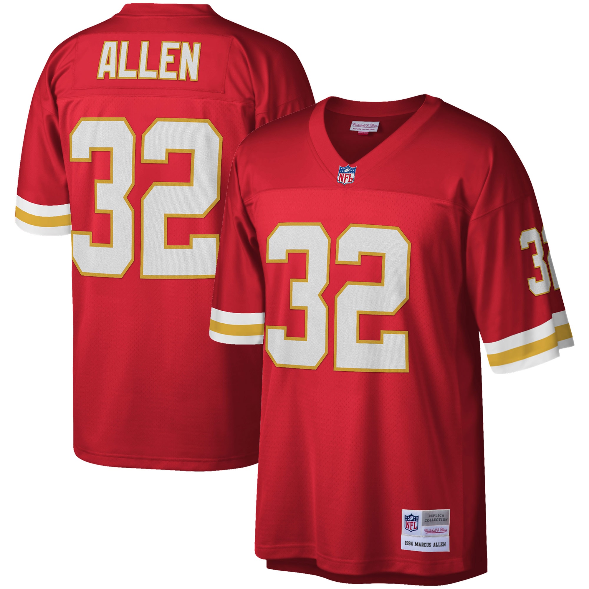 Men's Kansas City Chiefs Marcus Allen Mitchell & Ness Red Legacy Jersey JS2853 nicesnker