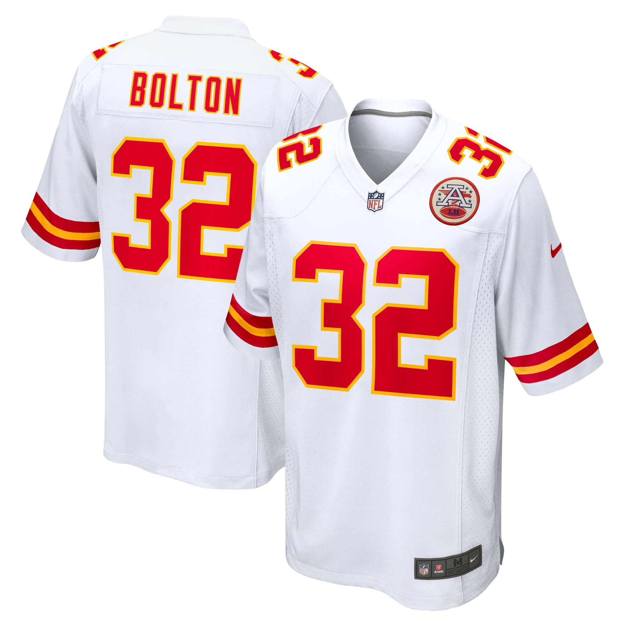 Men's Kansas City Chiefs Nick Bolton White Away Game Player Jersey JS3569 nicesnker