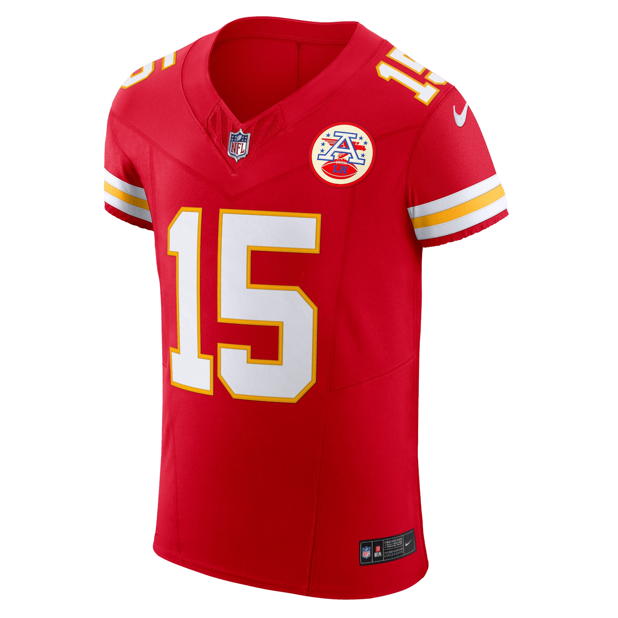 Alternative view of Men's Kansas City Chiefs Patrick Mahomes Red Vapor F.U.S.E. Elite Jersey JS2619 nicesnker