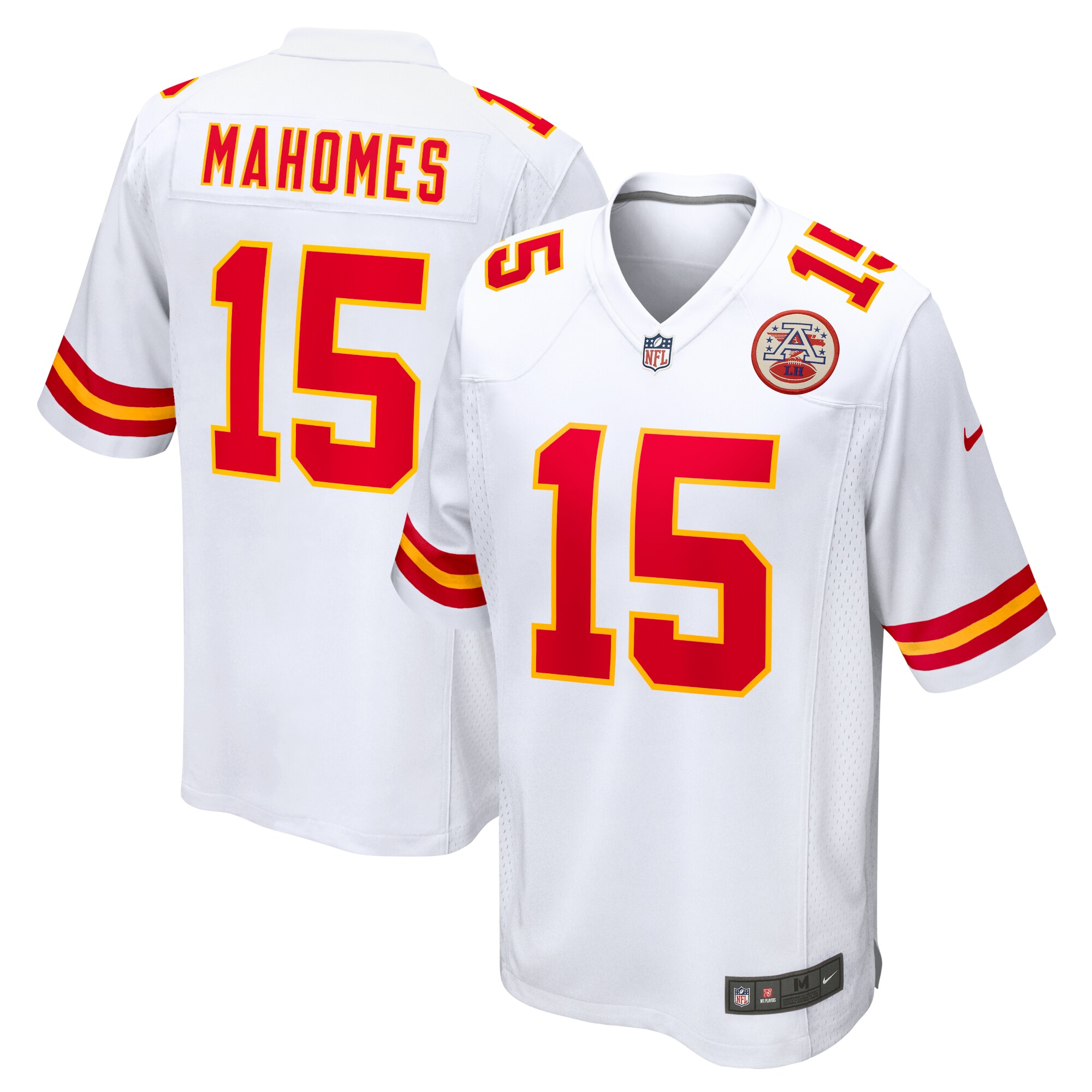 Men's Kansas City Chiefs Patrick Mahomes White Game Jersey JS1344 nicesnker