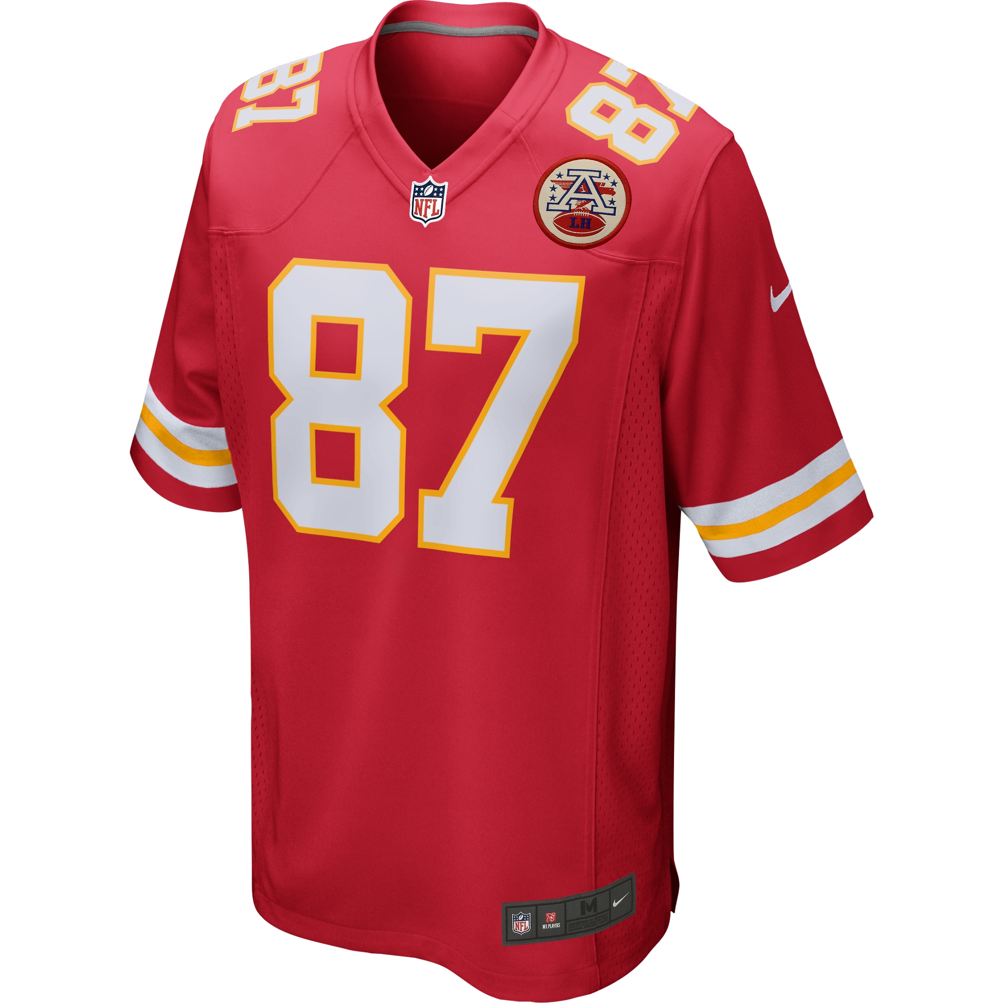 Alternative view of Men's Kansas City Chiefs Travis Kelce Red Game Jersey JS6893 nicesnker