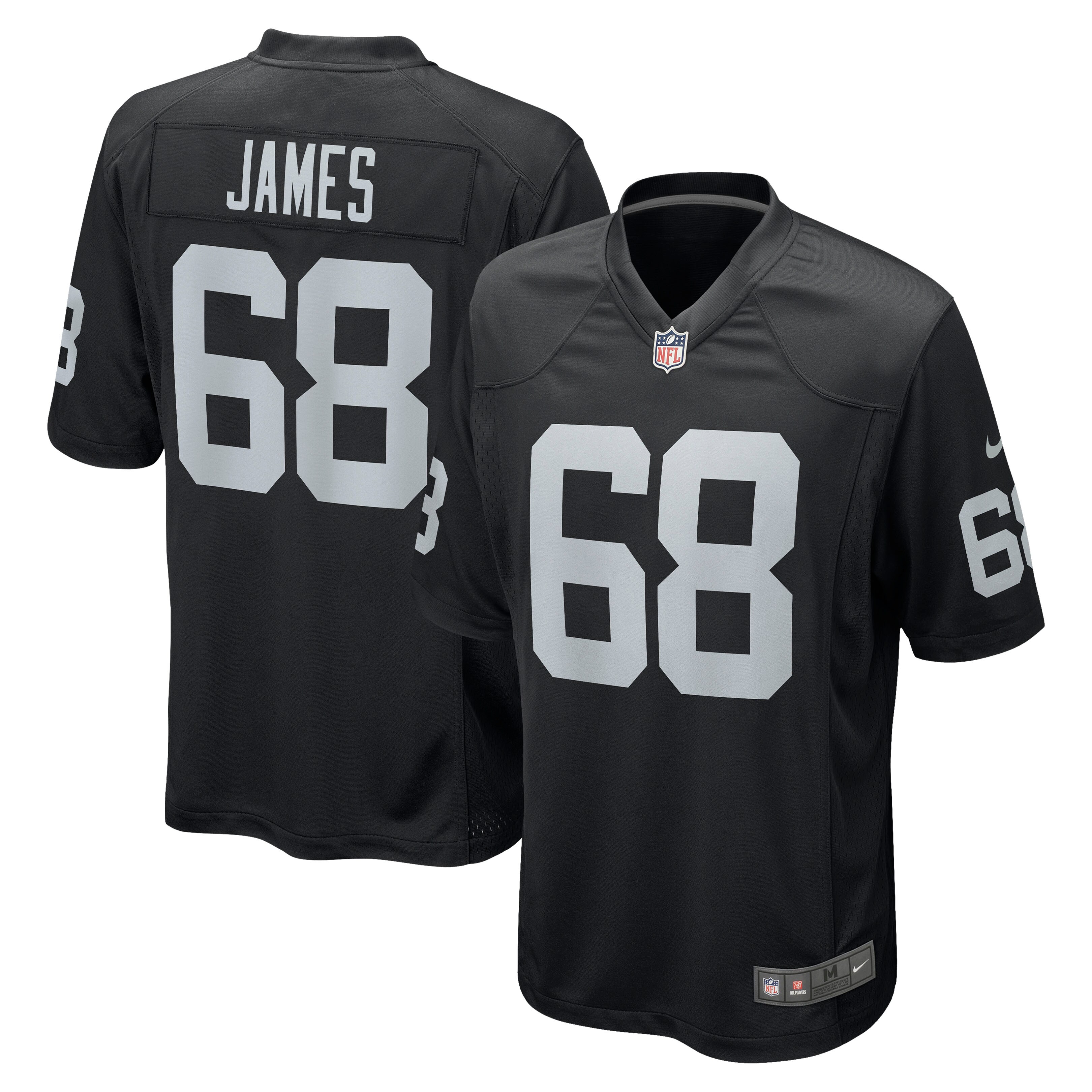 Men's Las Vegas Raiders Andre James Black Game Jersey JS4981 nicesnker