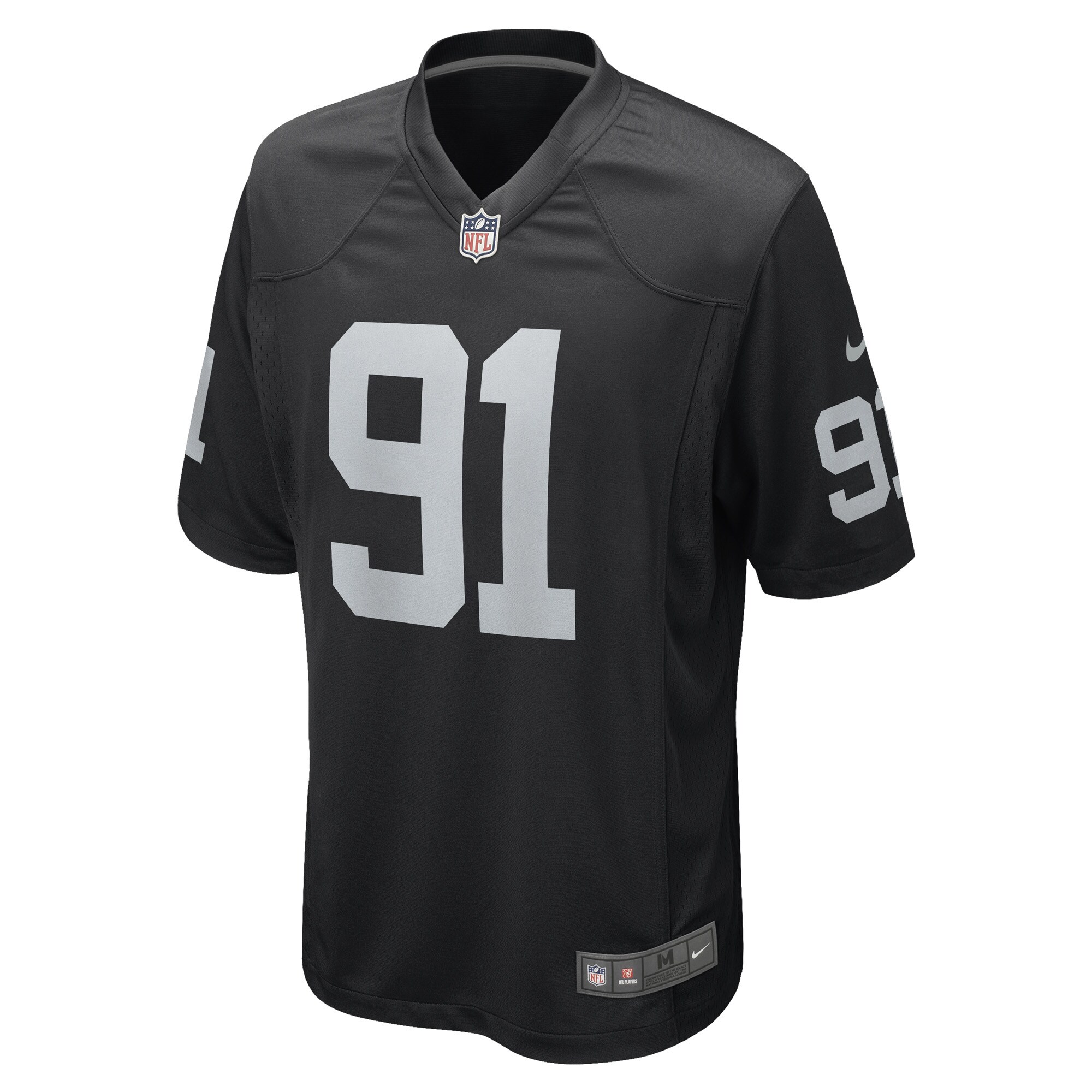 Alternative view of Men's Las Vegas Raiders Bilal Nichols Black Game Player Jersey JS6425 nicesnker