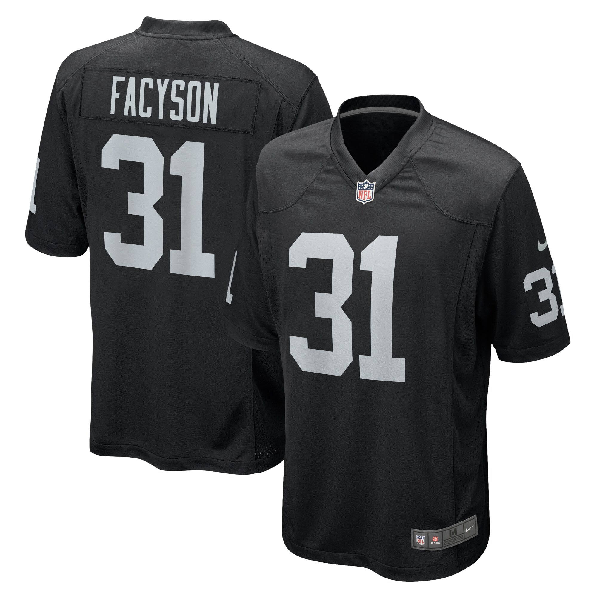 Men's Las Vegas Raiders Brandon Facyson Black Team Game Jersey JS3868 nicesnker
