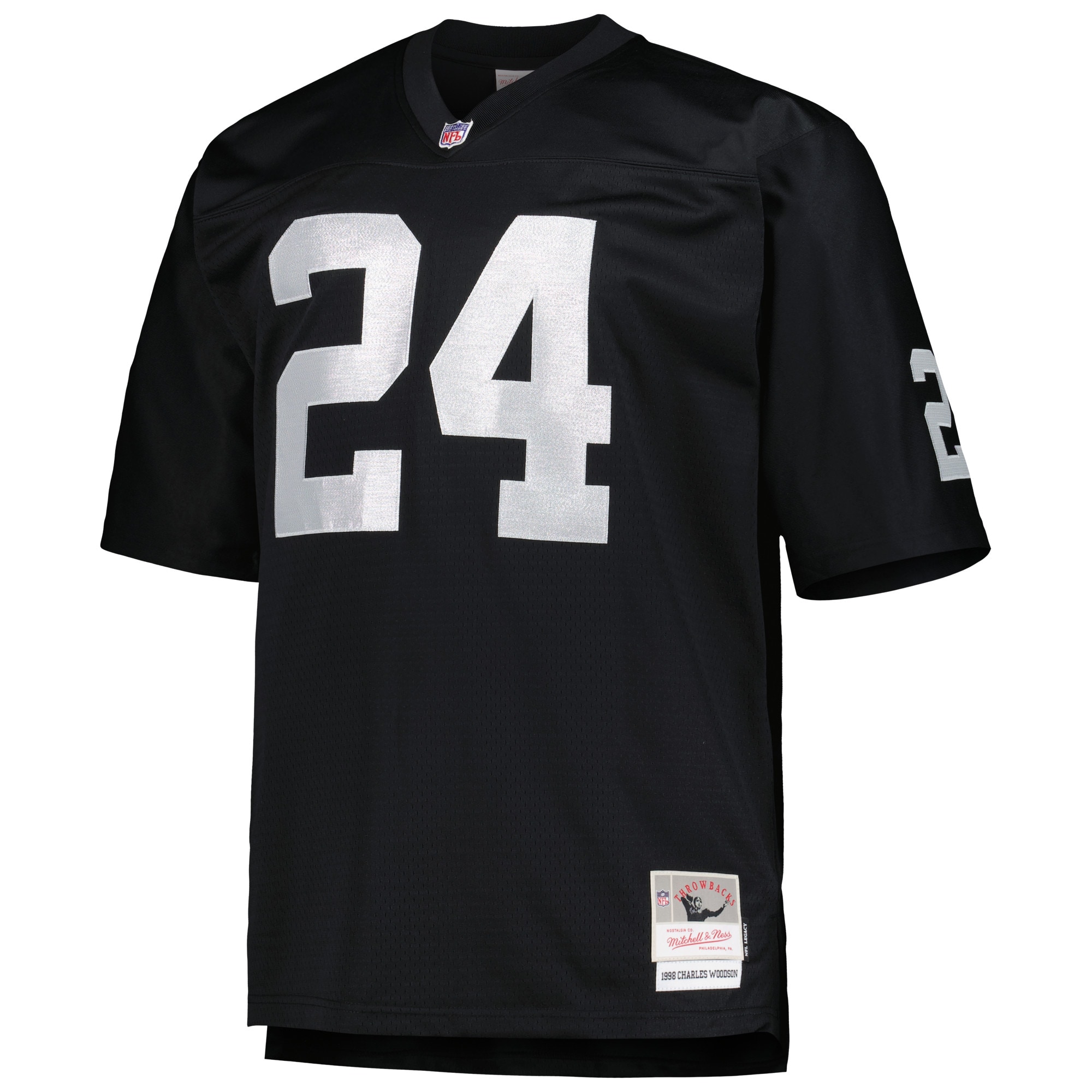 Alternative view of Men's Las Vegas Raiders Charles Woodson Mitchell & Ness Black Big & Tall 1998 Retired Player Jersey JS9595 nicesnker