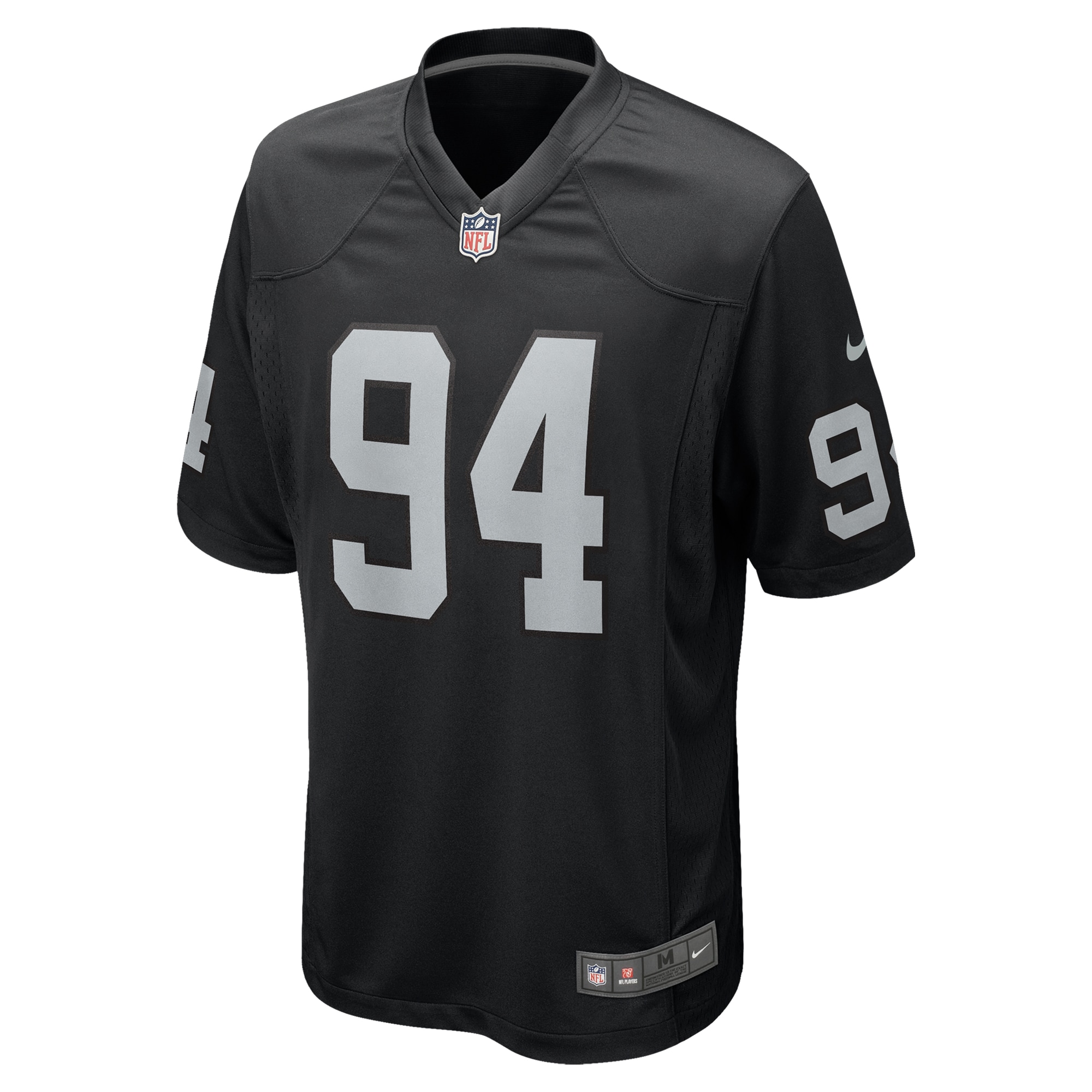 Alternative view of Men's Las Vegas Raiders Christian Wilkins Black Team Game Jersey JS8262 nicesnker