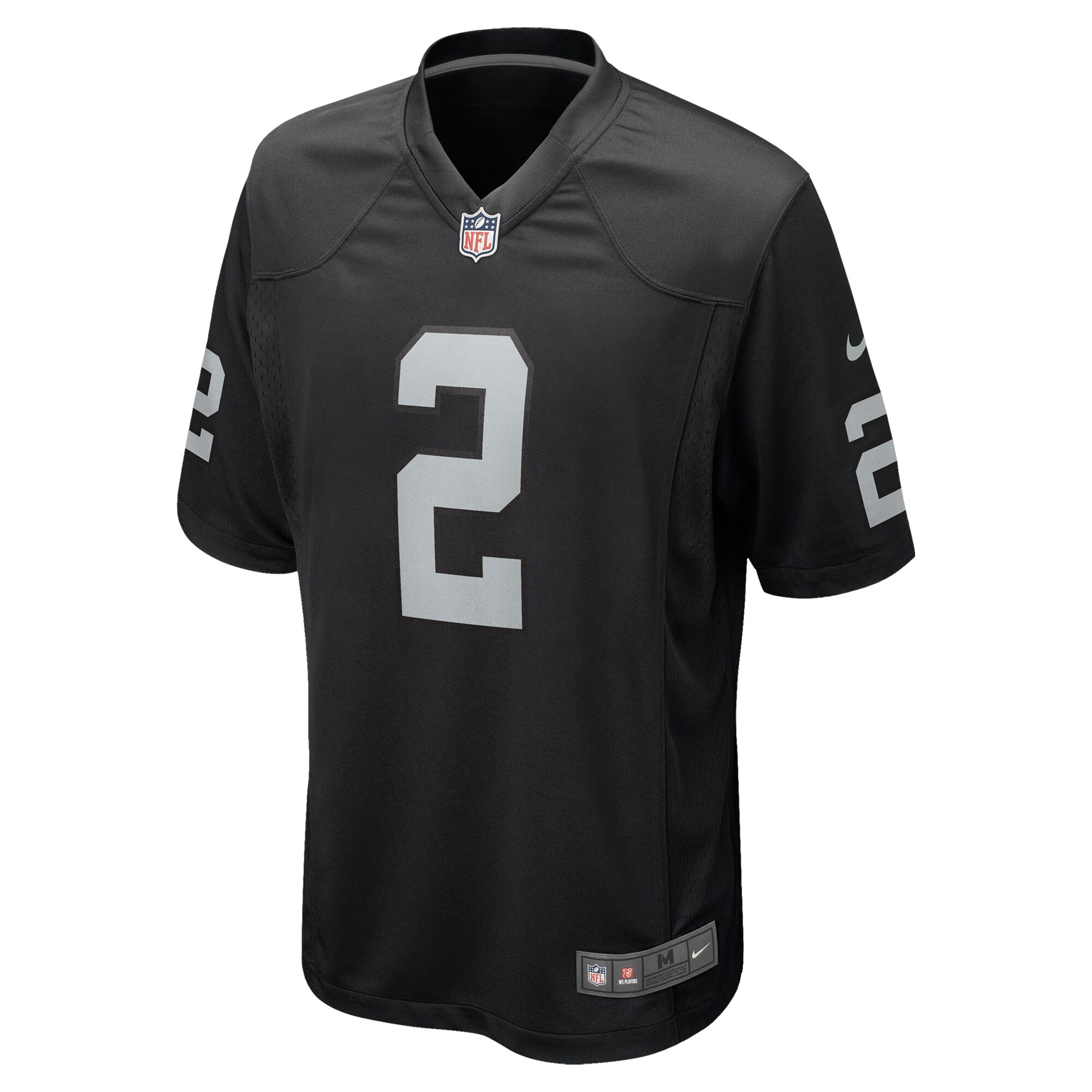 Alternative view of Men's Las Vegas Raiders Daniel Carlson Black Team Game Jersey JS2817 nicesnker