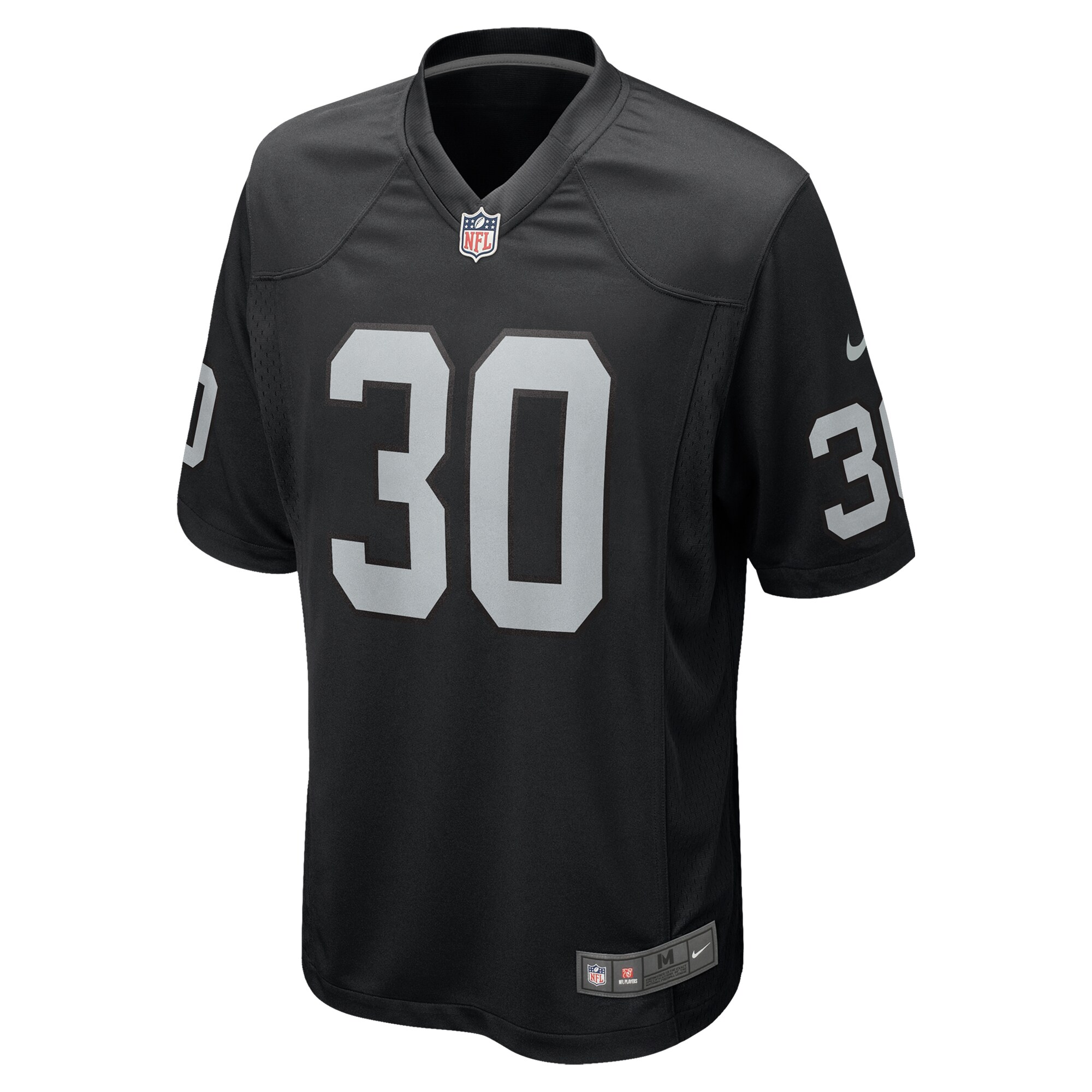 Alternative view of Men's Las Vegas Raiders Darnay Holmes Black Team Game Jersey JS7367 nicesnker