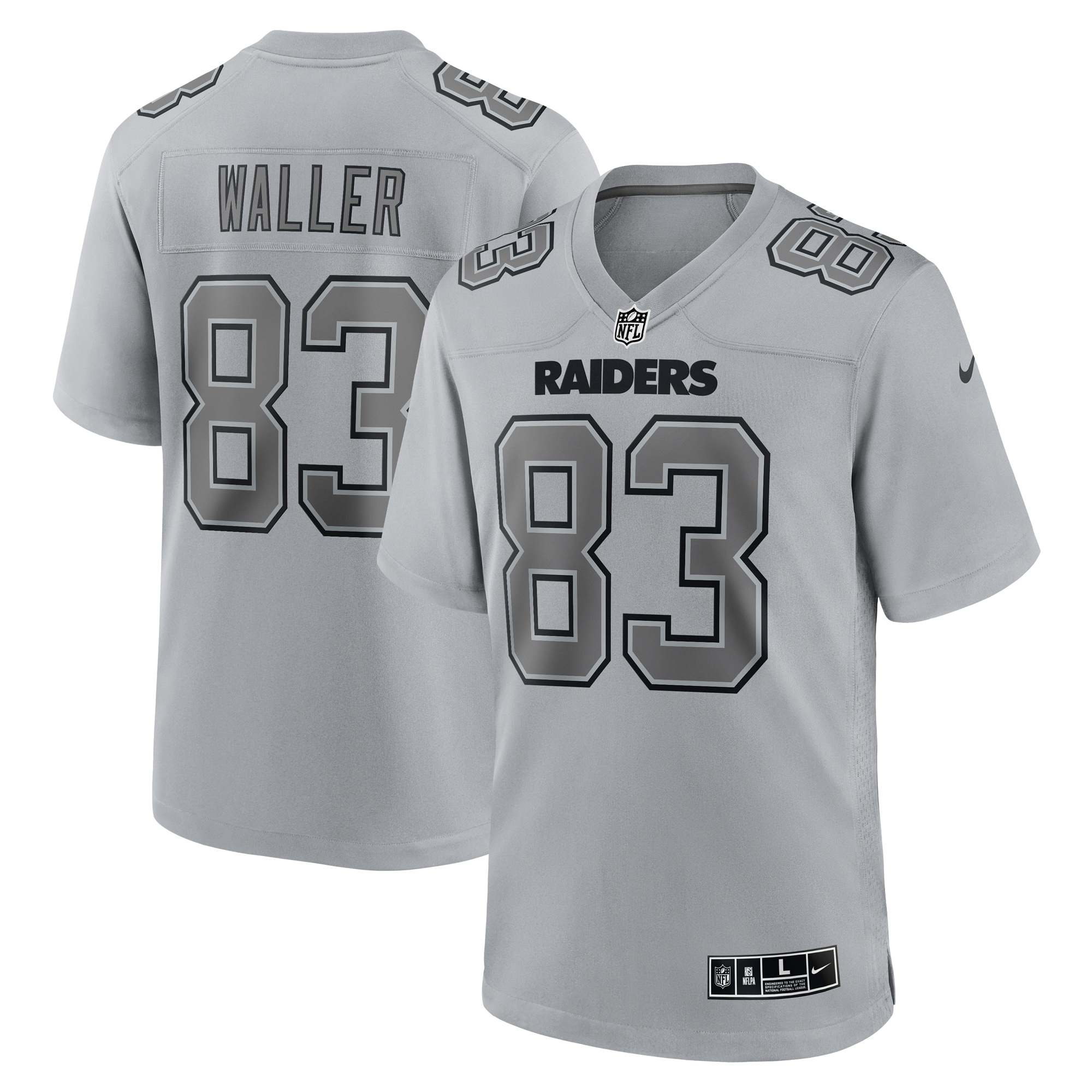 Men's Las Vegas Raiders Darren Waller Gray Atmosphere Fashion Game Jersey JS8701 nicesnker