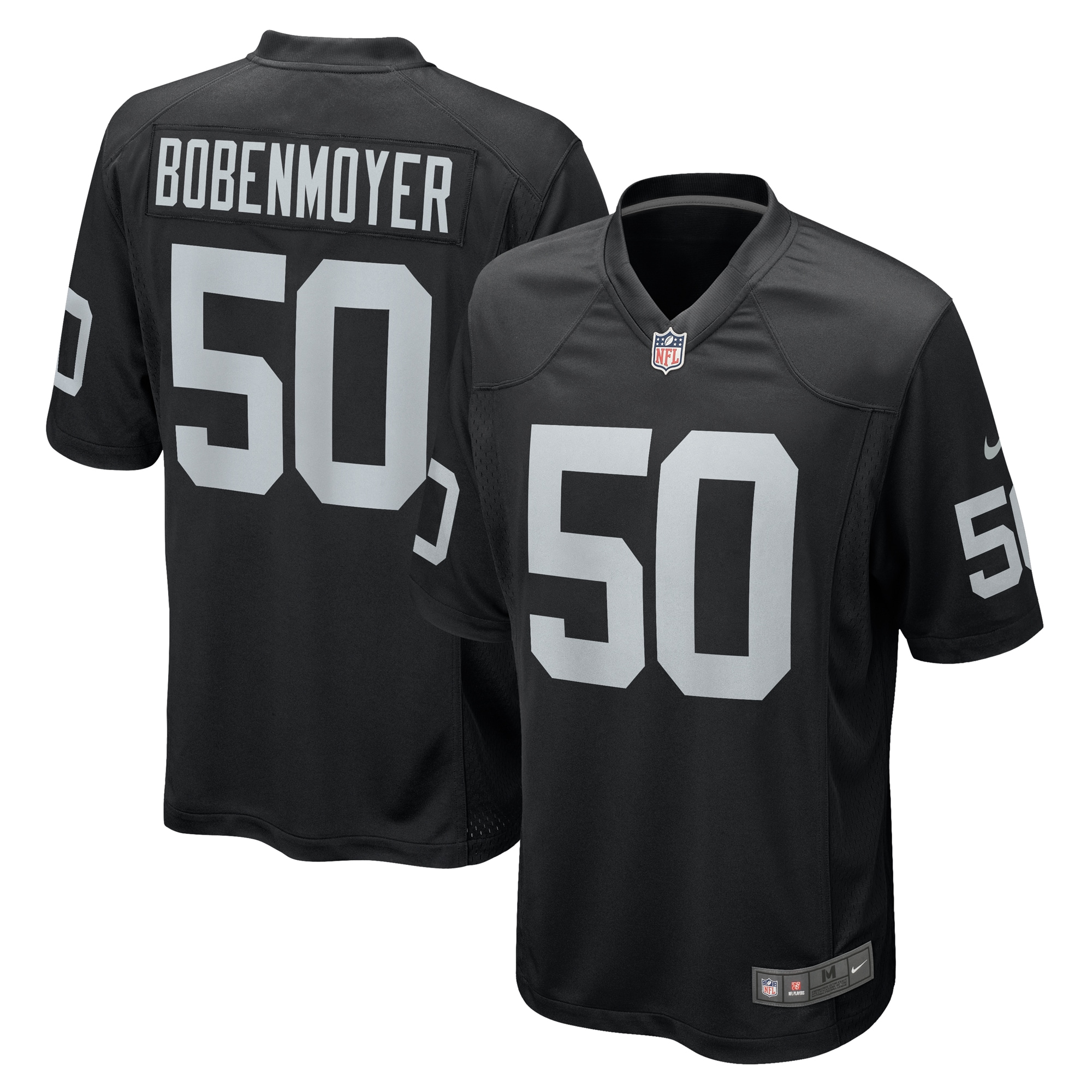 Men's Las Vegas Raiders Jacob Bobenmoyer Black Game Player Jersey JS9425 nicesnker