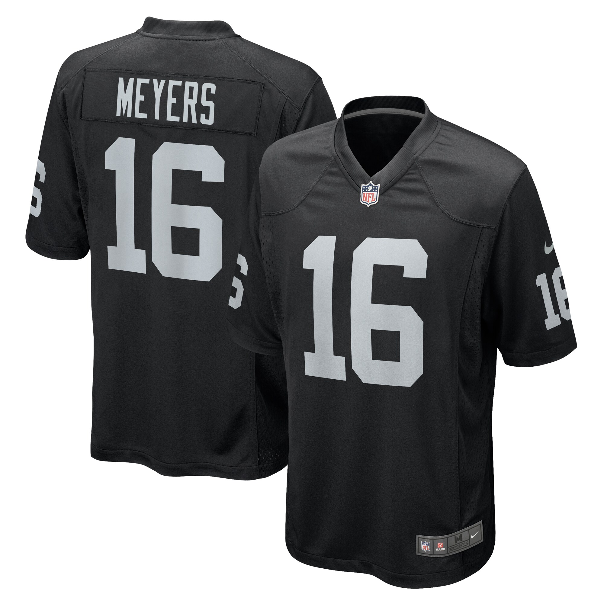 Men's Las Vegas Raiders Jakobi Meyers Black Game Player Jersey JS6625 nicesnker