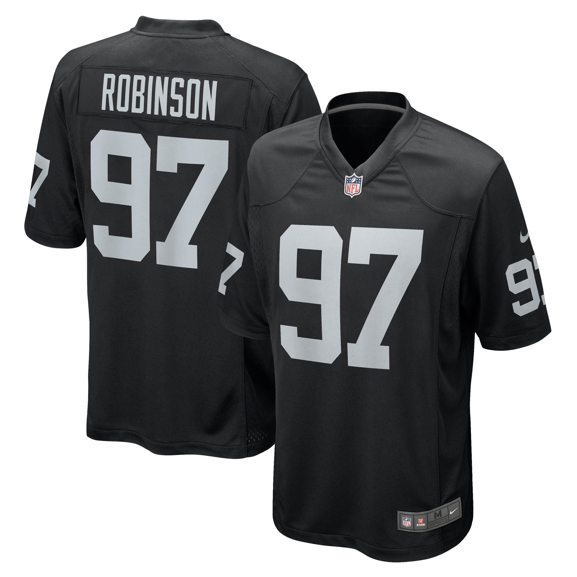Men's Las Vegas Raiders Janarius Robinson Black Team Game Jersey JS7050 nicesnker
