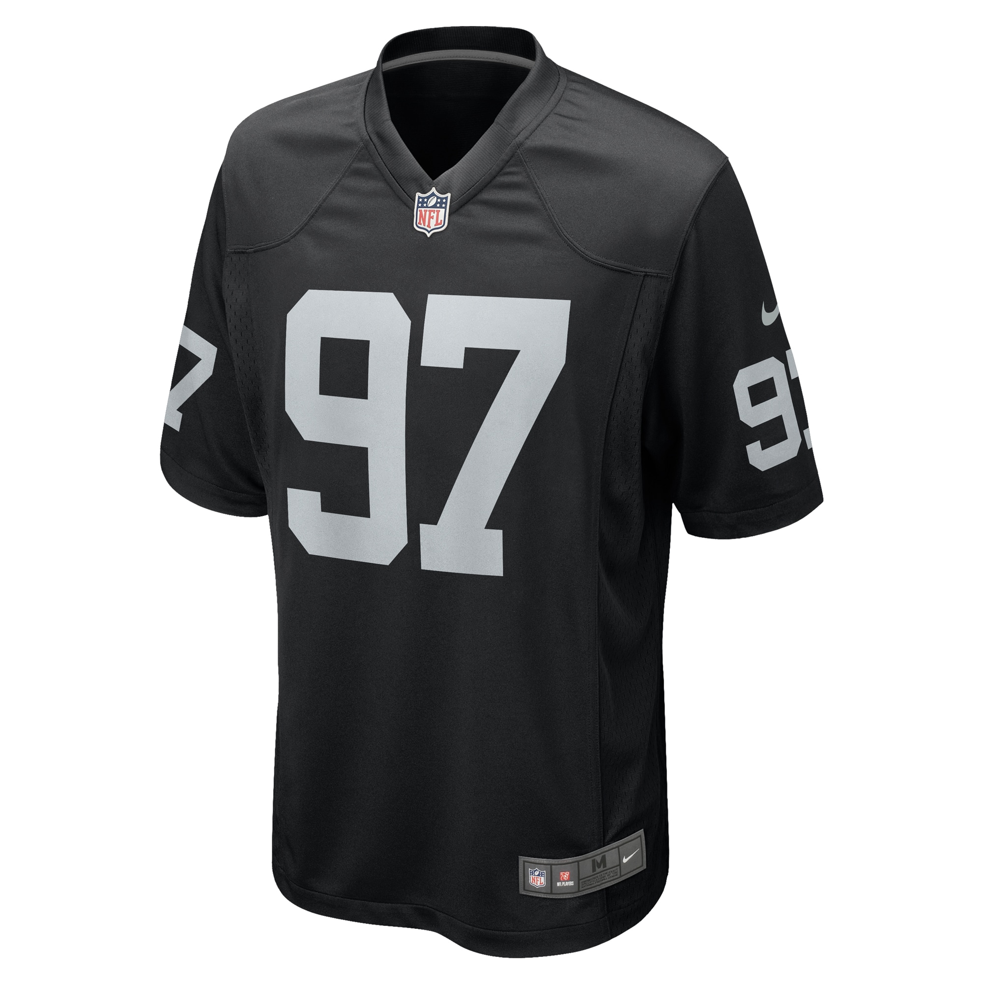 Alternative view of Men's Las Vegas Raiders Janarius Robinson Black Team Game Jersey JS7050 nicesnker