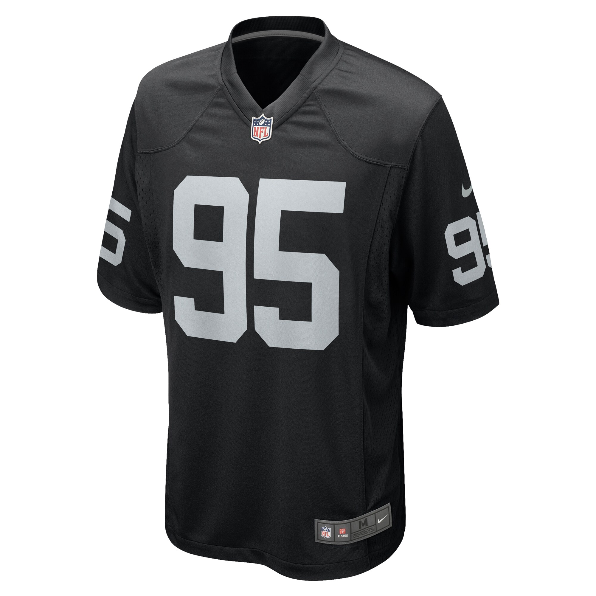 Alternative view of Men's Las Vegas Raiders John Jenkins Black Game Jersey JS7431 nicesnker