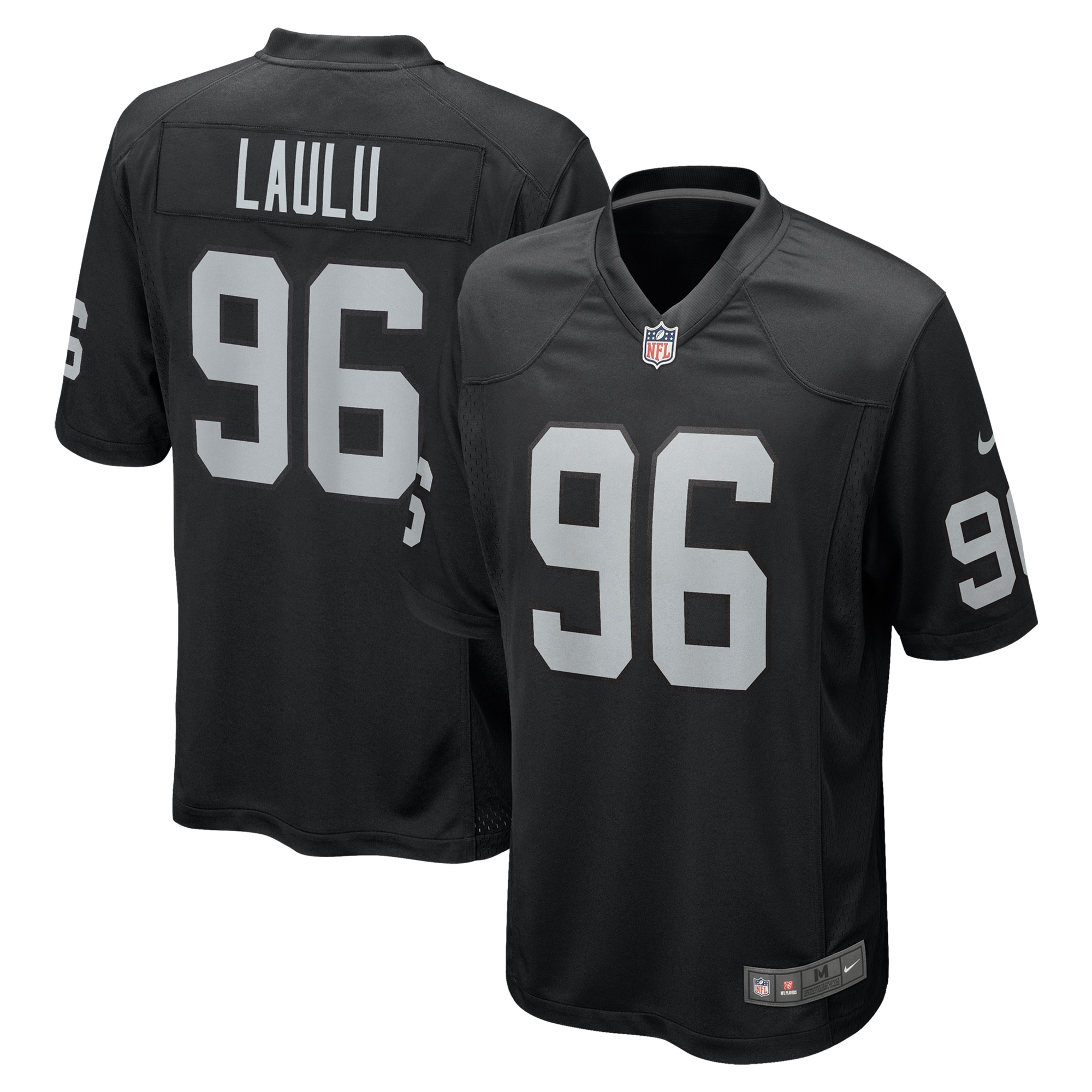 Men's Las Vegas Raiders Jonah Laulu Black Team Game Jersey JS8899 nicesnker