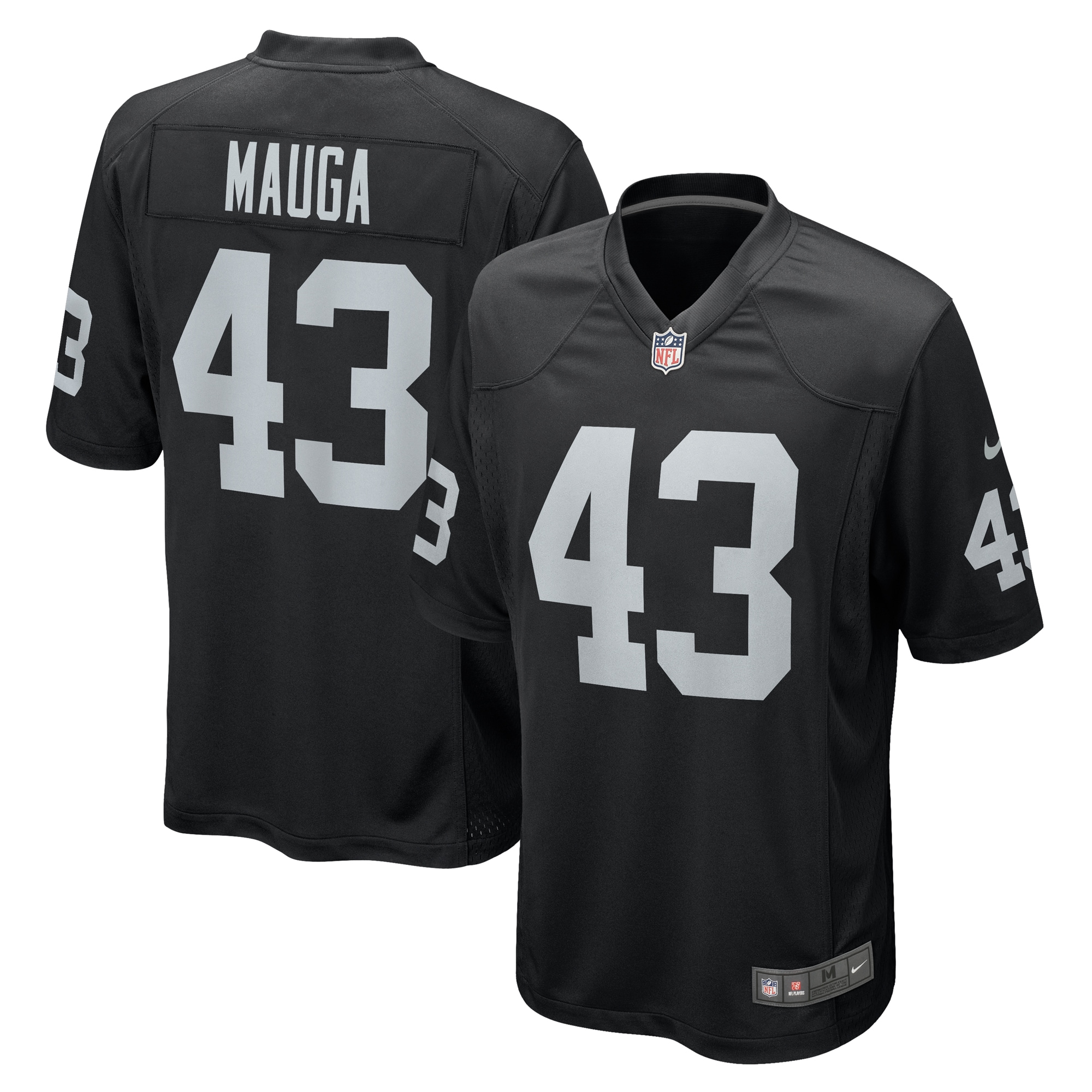 Men's Las Vegas Raiders Kanai Mauga Black Team Game Jersey JS2697 nicesnker
