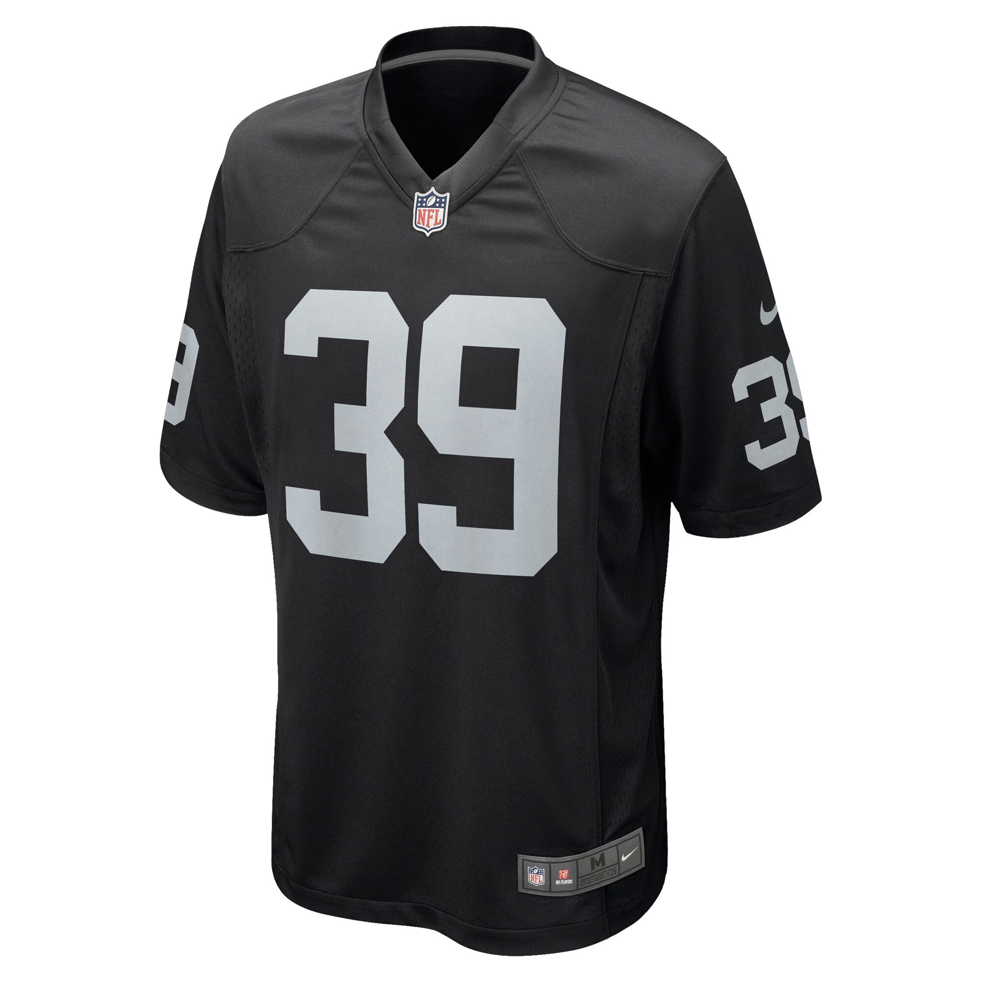 Alternative view of Men's Las Vegas Raiders Nate Hobbs Black Game Jersey JS2942 nicesnker