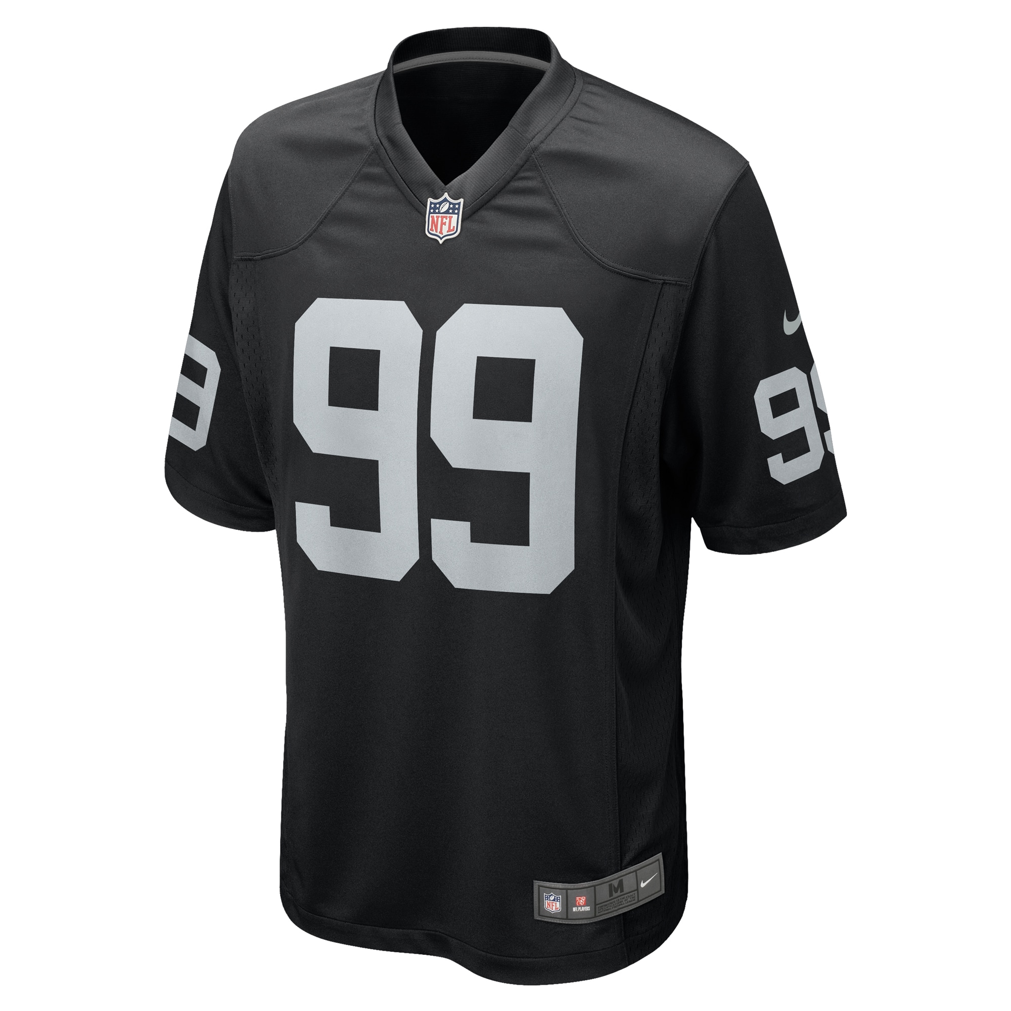 Alternative view of Men's Las Vegas Raiders Nesta Jade Silvera Black Team Game Jersey JS1220 nicesnker