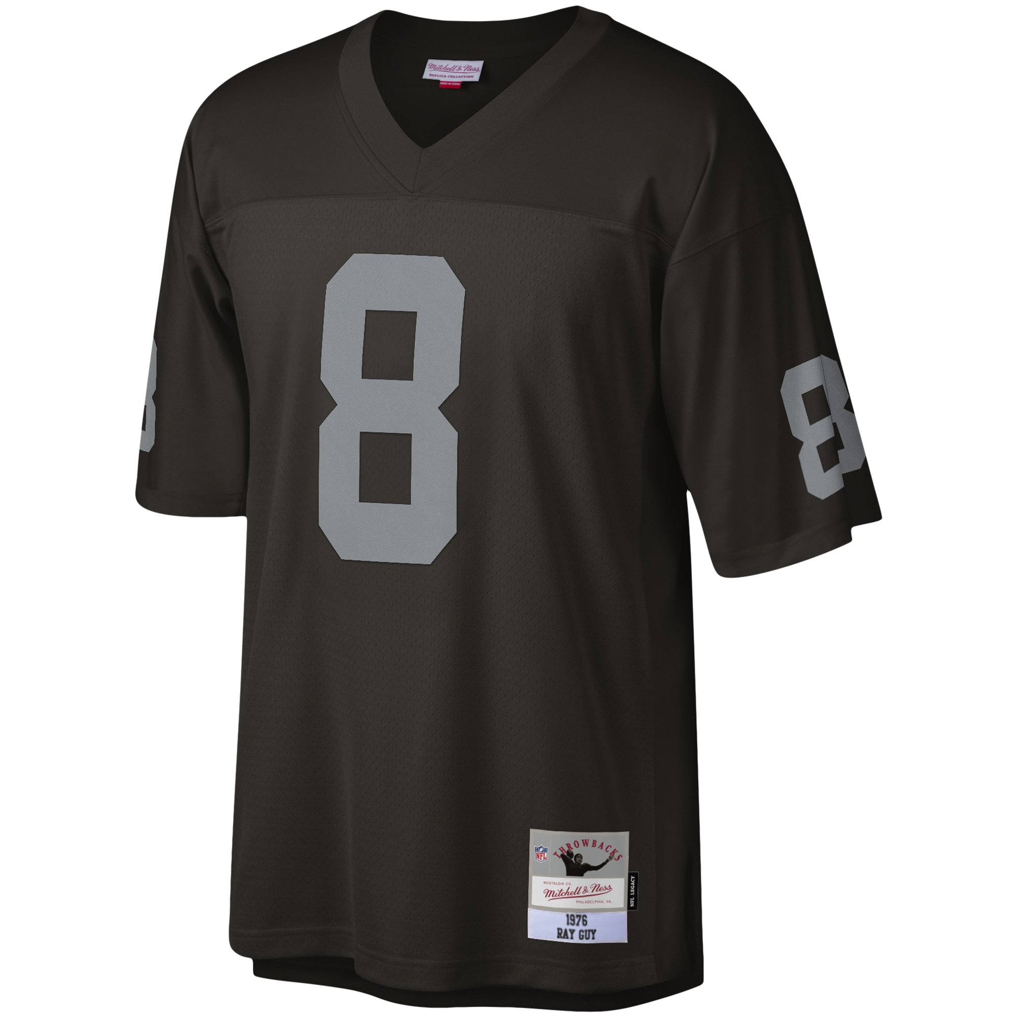 Alternative view of Men's Las Vegas Raiders Ray Guy Mitchell & Ness Black Legacy Jersey JS5606 nicesnker