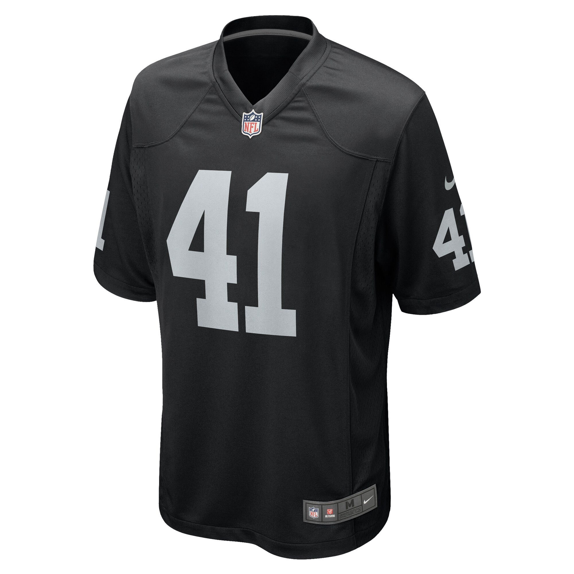 Alternative view of Men's Las Vegas Raiders Robert Spillane Black Game Player Jersey JS3020 nicesnker