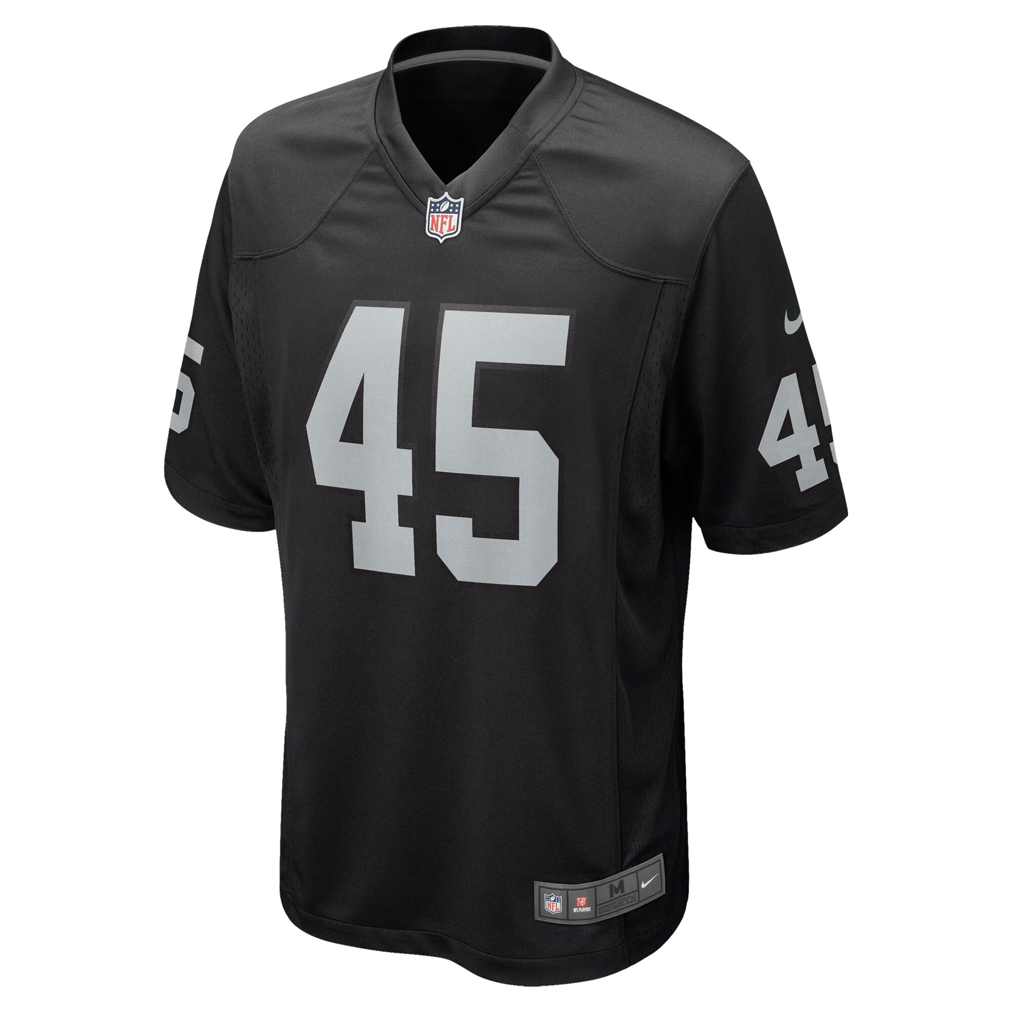 Alternative view of Men's Las Vegas Raiders Tommy Eichenberg Black Team Game Jersey JS3384 nicesnker