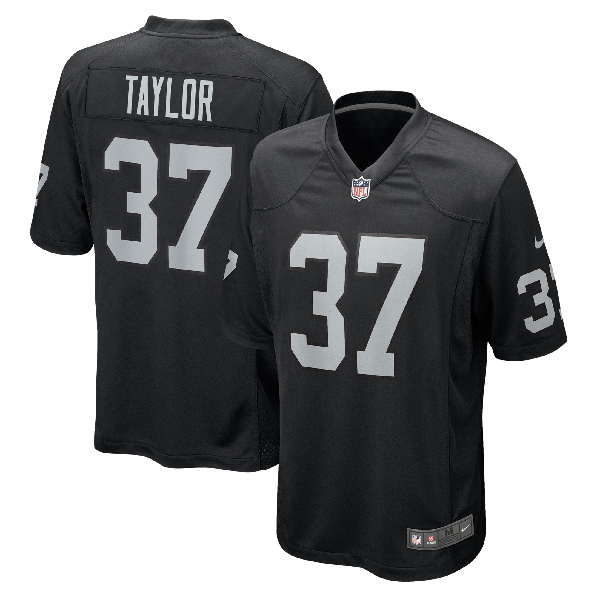 Men's Las Vegas Raiders Trey Taylor Black Team Game Jersey JS7688 nicesnker