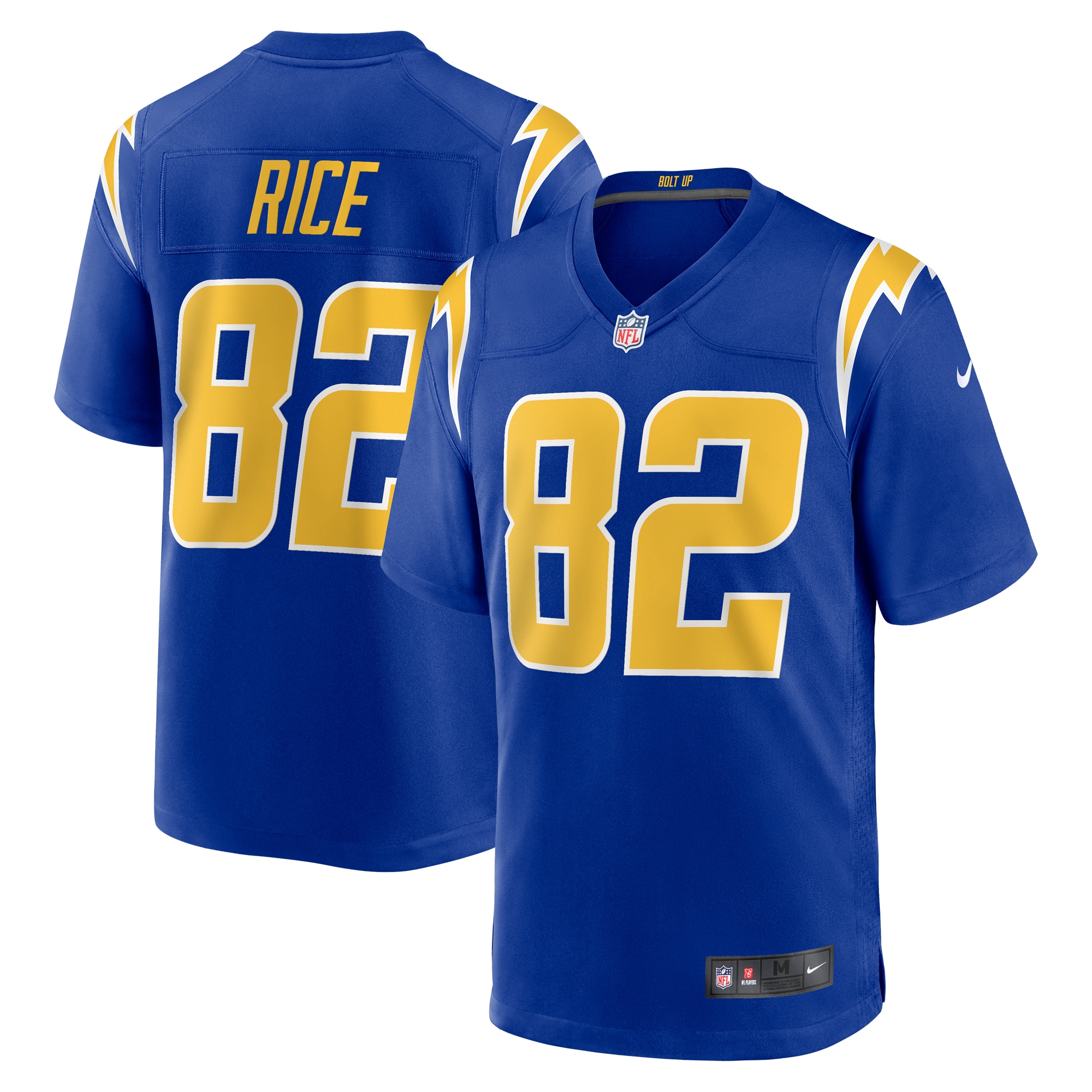 Men's Los Angeles Chargers Brenden Rice Royal 2nd Alternate Game Player Jersey JS5309 nicesnker
