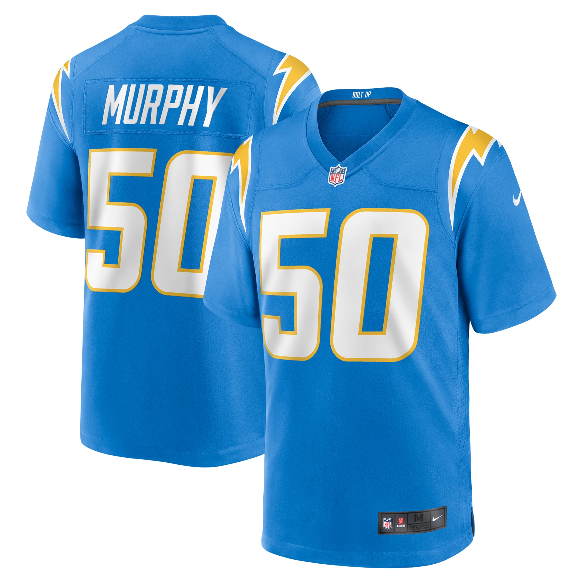 Men's Los Angeles Chargers Caleb Murphy Powder Blue Team Game Jersey JS1880 nicesnker