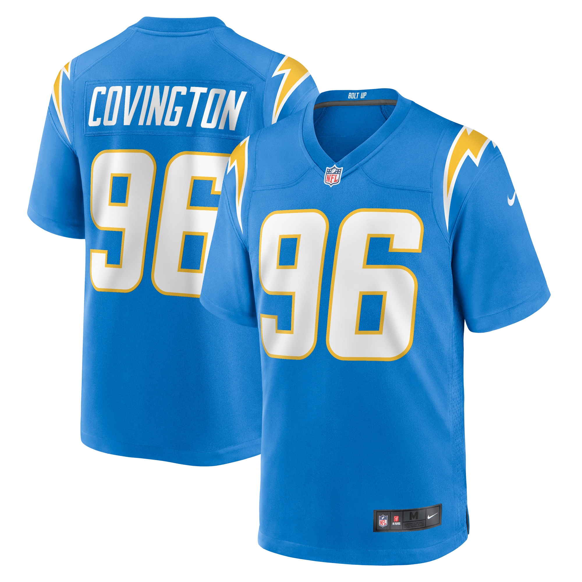 Men's Los Angeles Chargers Christian Covington Powder Blue Team Game Jersey JS9361 nicesnker