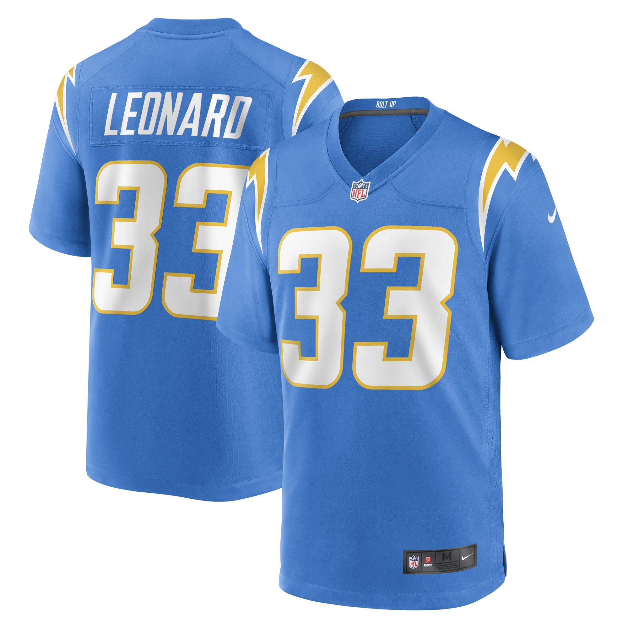 Men's Los Angeles Chargers Deane Leonard Powder Blue Game Player Jersey JS1347 nicesnker