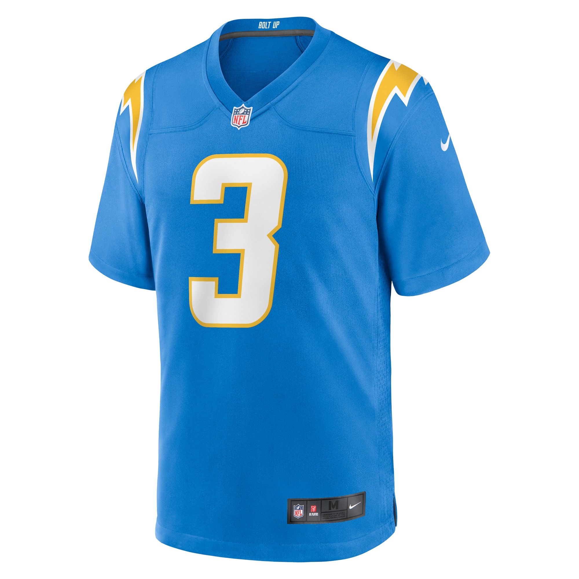 Alternative view of Men's Los Angeles Chargers Derwin James Jr. Powder Blue Game Jersey JS6881 nicesnker