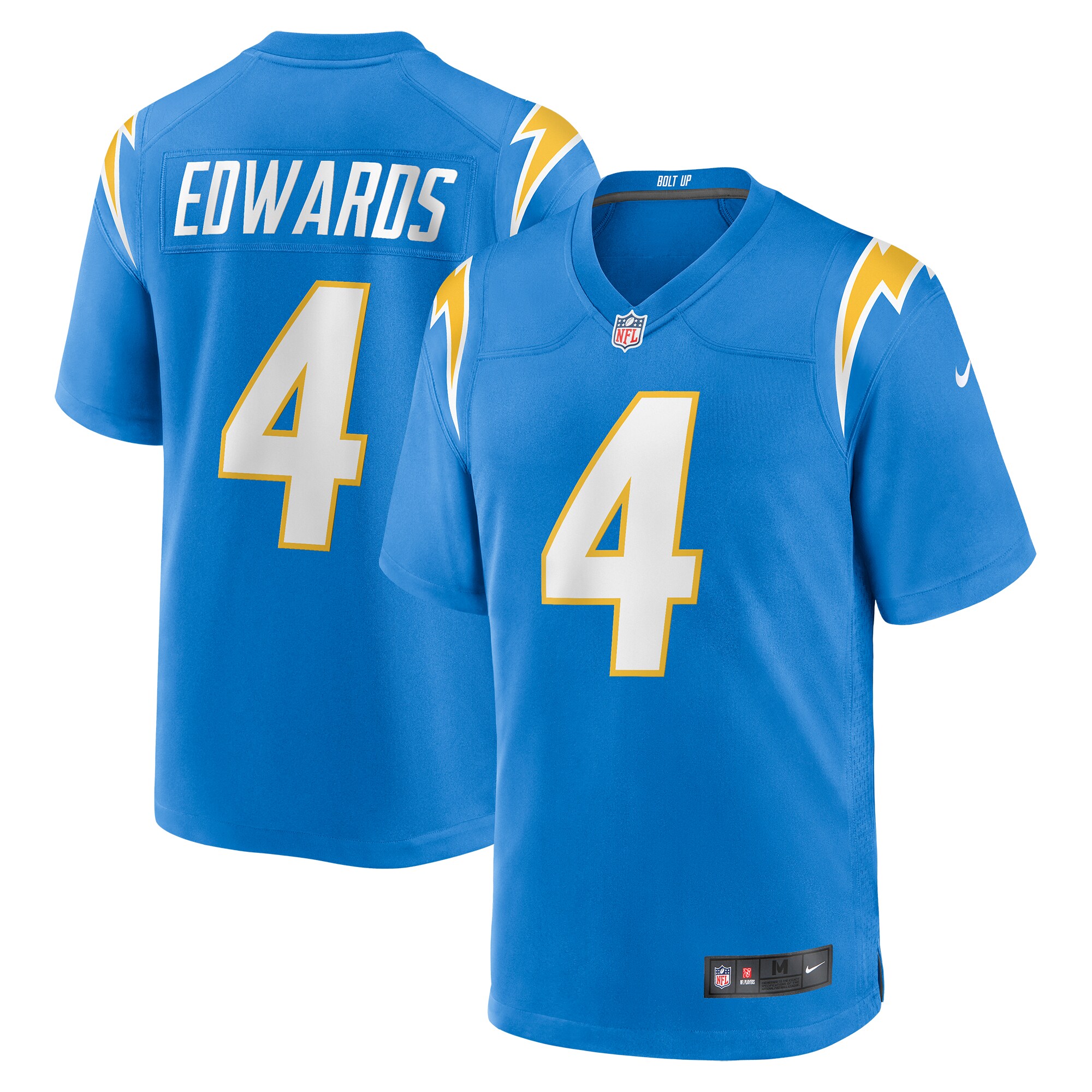 Men's Los Angeles Chargers Gus Edwards Powder Blue Game Jersey JS3200 nicesnker