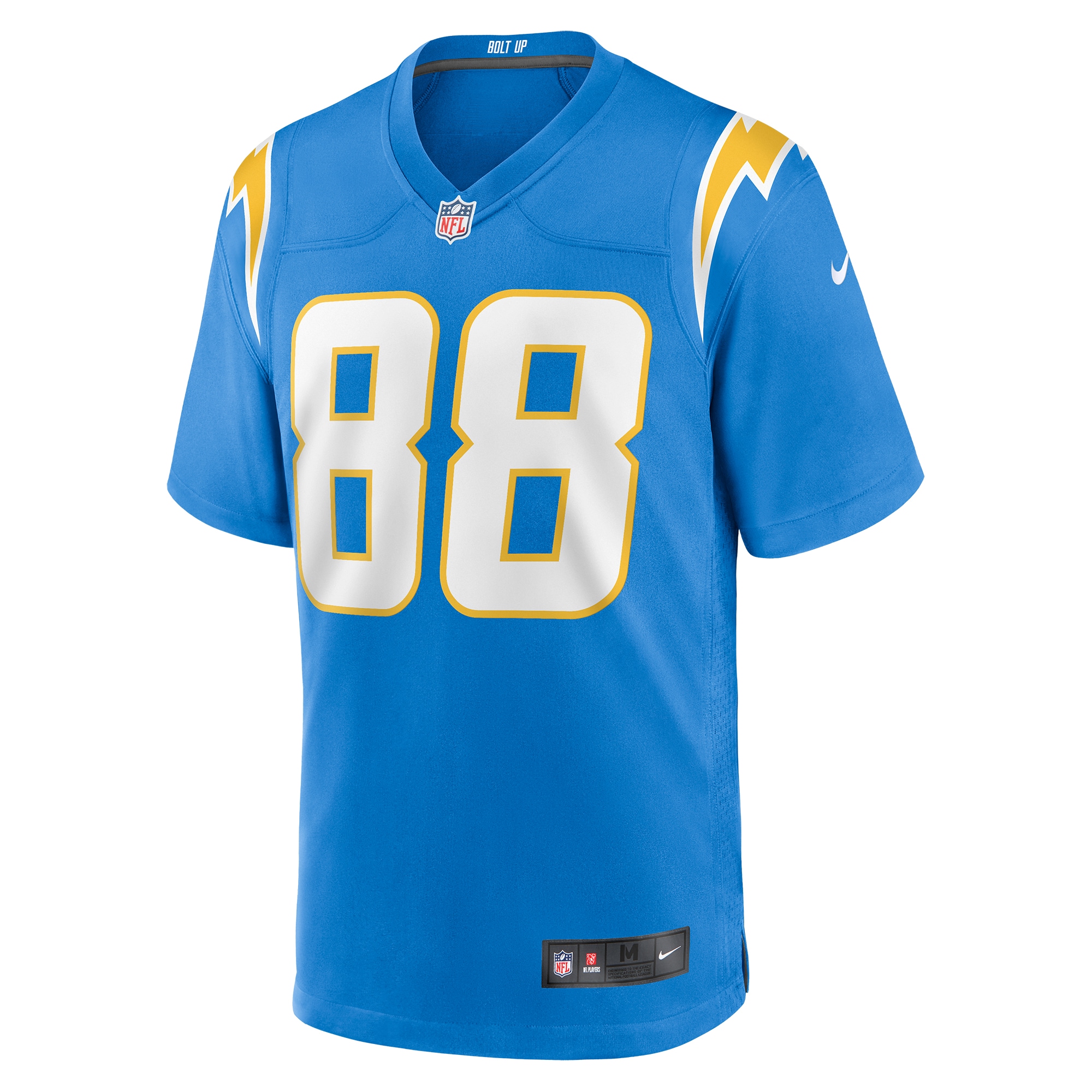 Alternative view of Men's Los Angeles Chargers Hayden Hurst Powder Blue Game Jersey JS2681 nicesnker