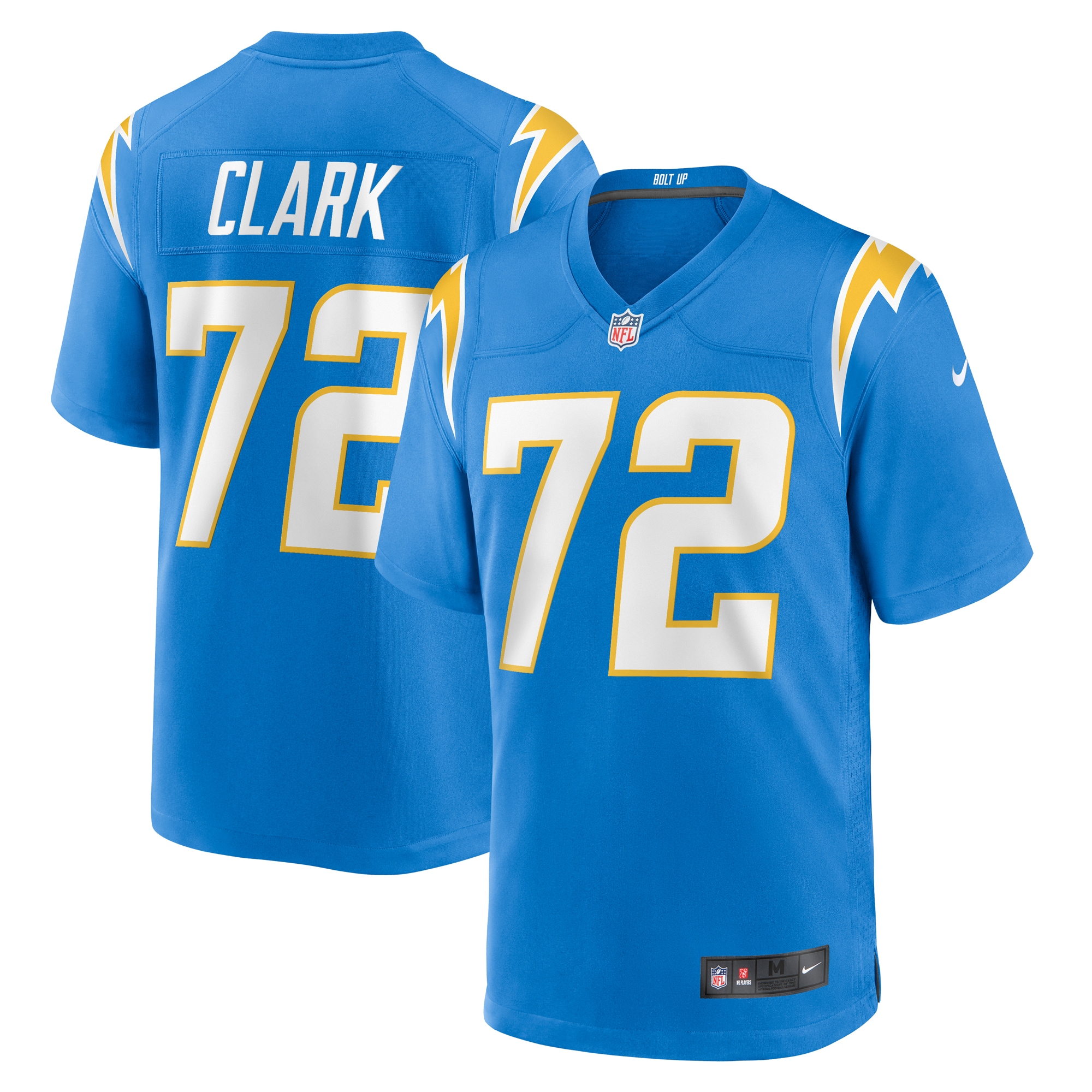 Men's Los Angeles Chargers Jerrod Clark Powder Blue Team Game Jersey JS8440 nicesnker