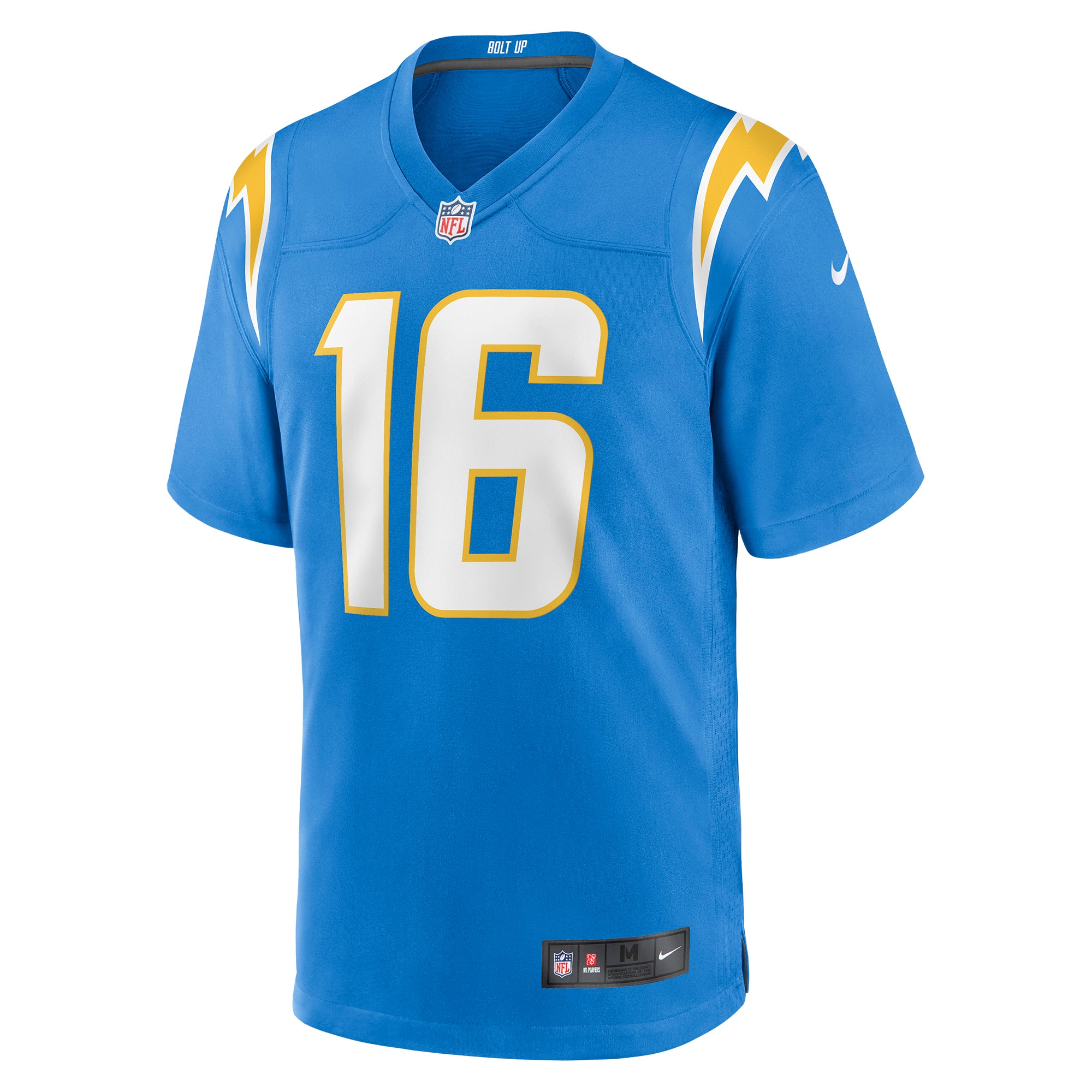 Alternative view of Men's Los Angeles Chargers JK Scott Powder Blue Game Jersey JS7508 nicesnker